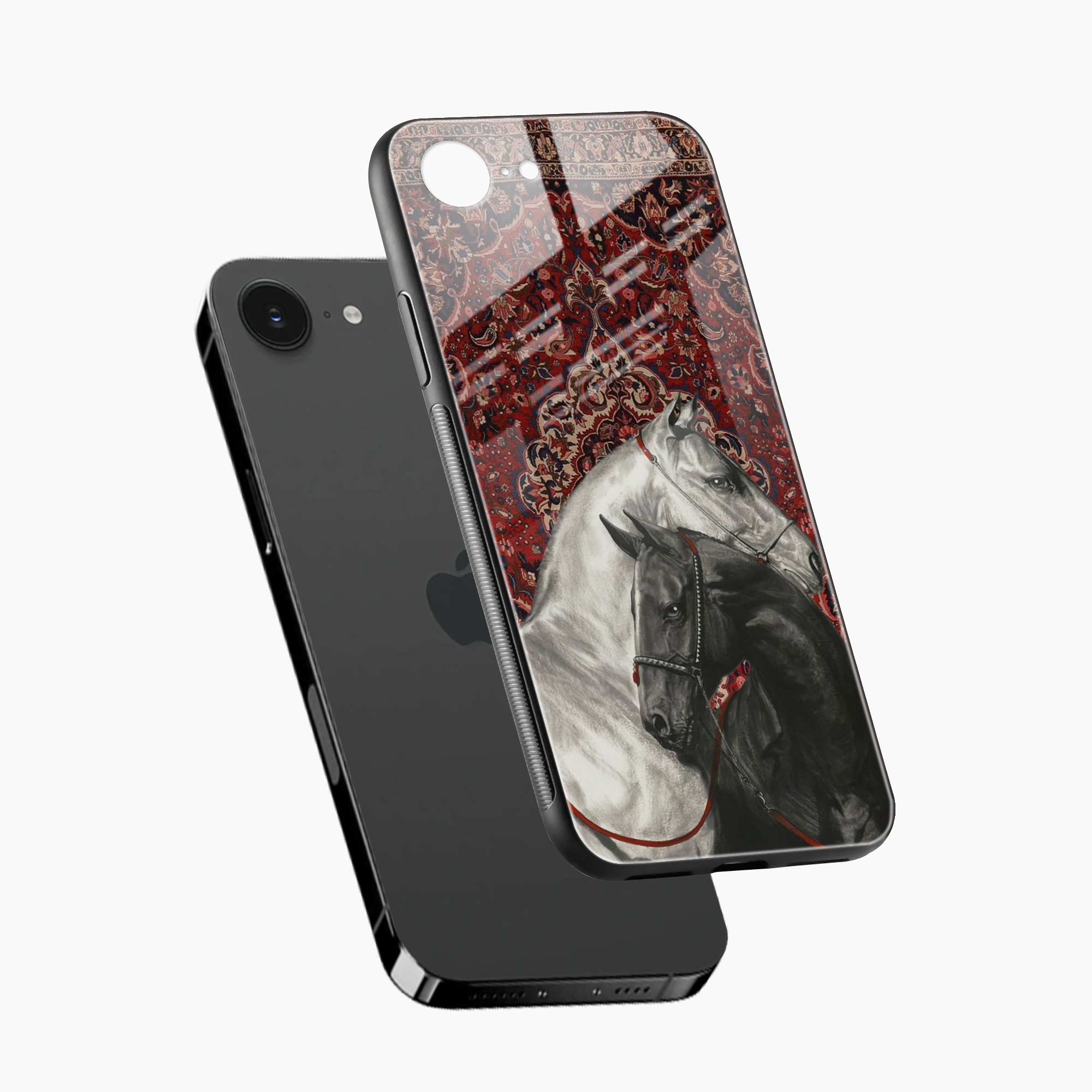 Black And White Horse iPhone 16e Back Cover