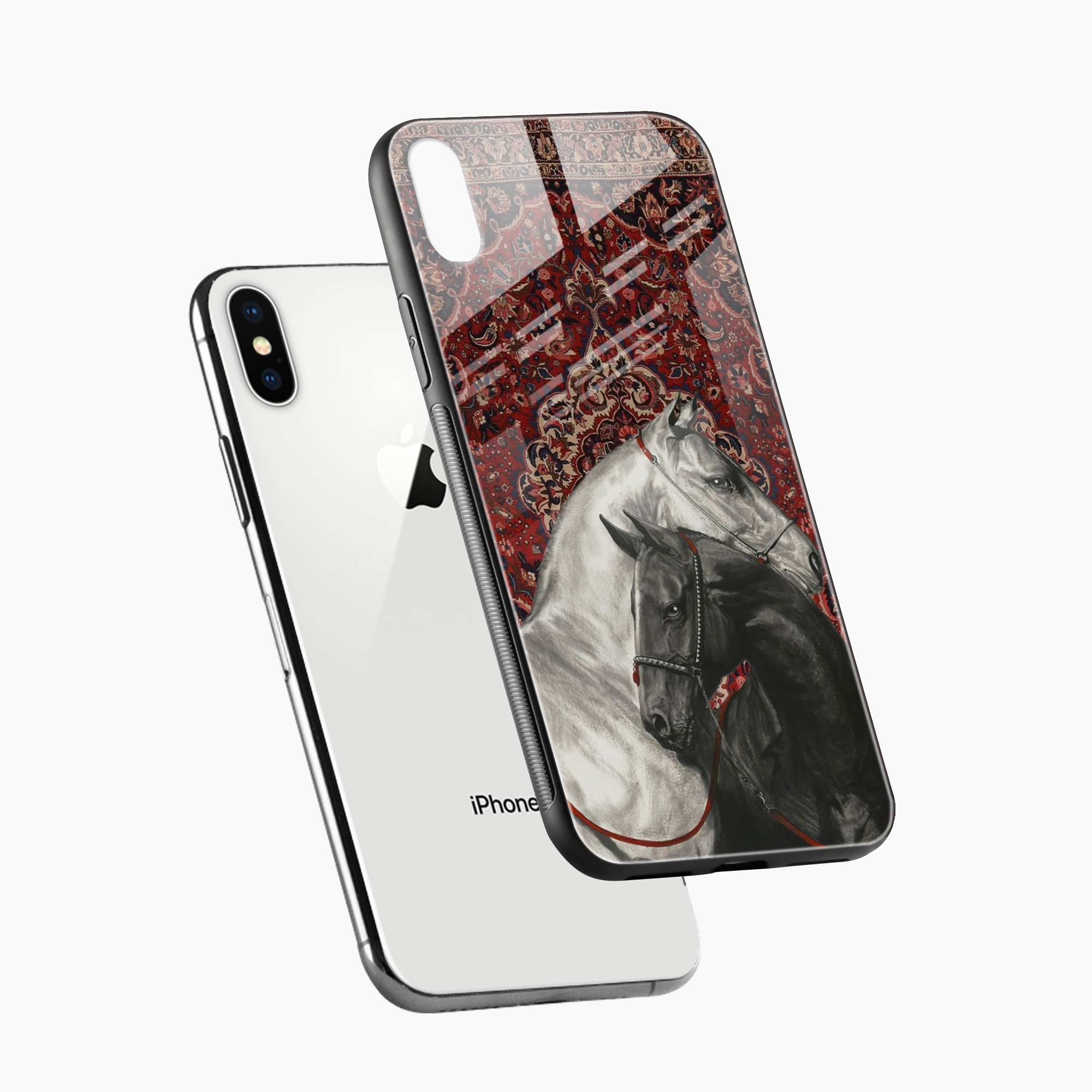 Black And White Horse iPhone XS Back Cover