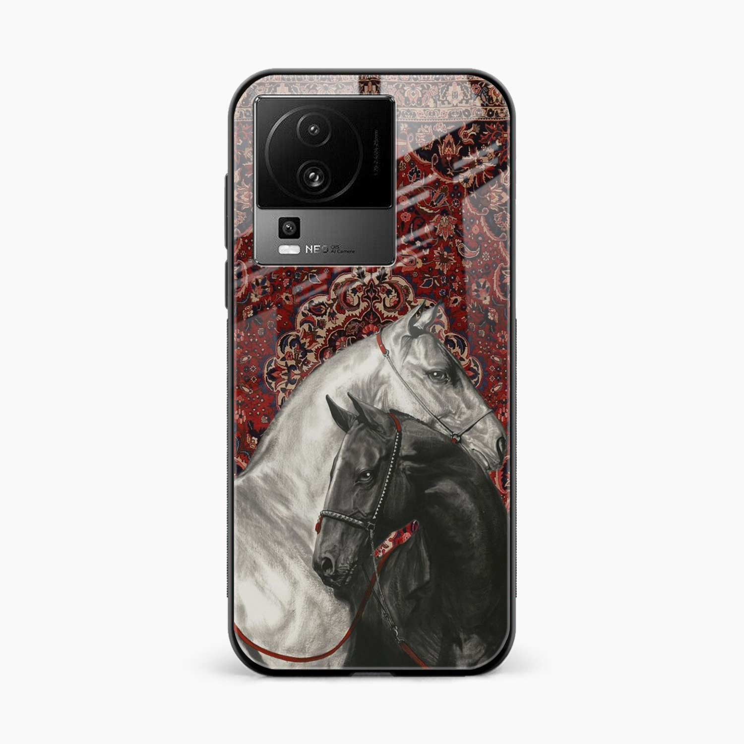 Black And White Horse Iqoo Neo 7 Pro 5G Back Cover