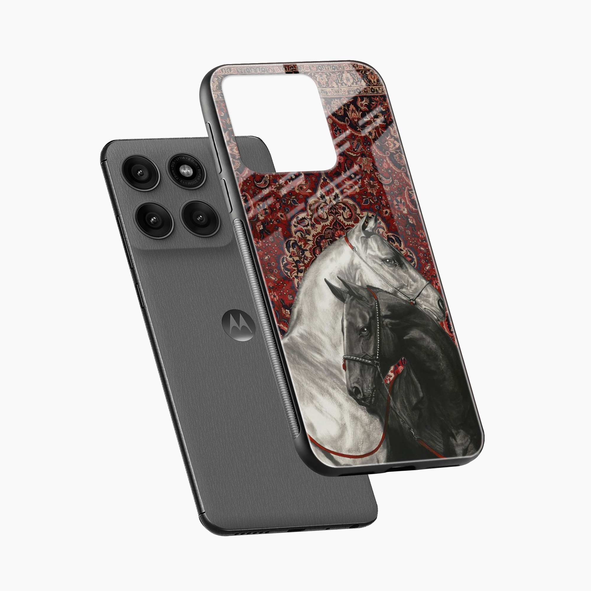 Black And White Horse Motorola Edge 60 Fusion 5G Back Cover