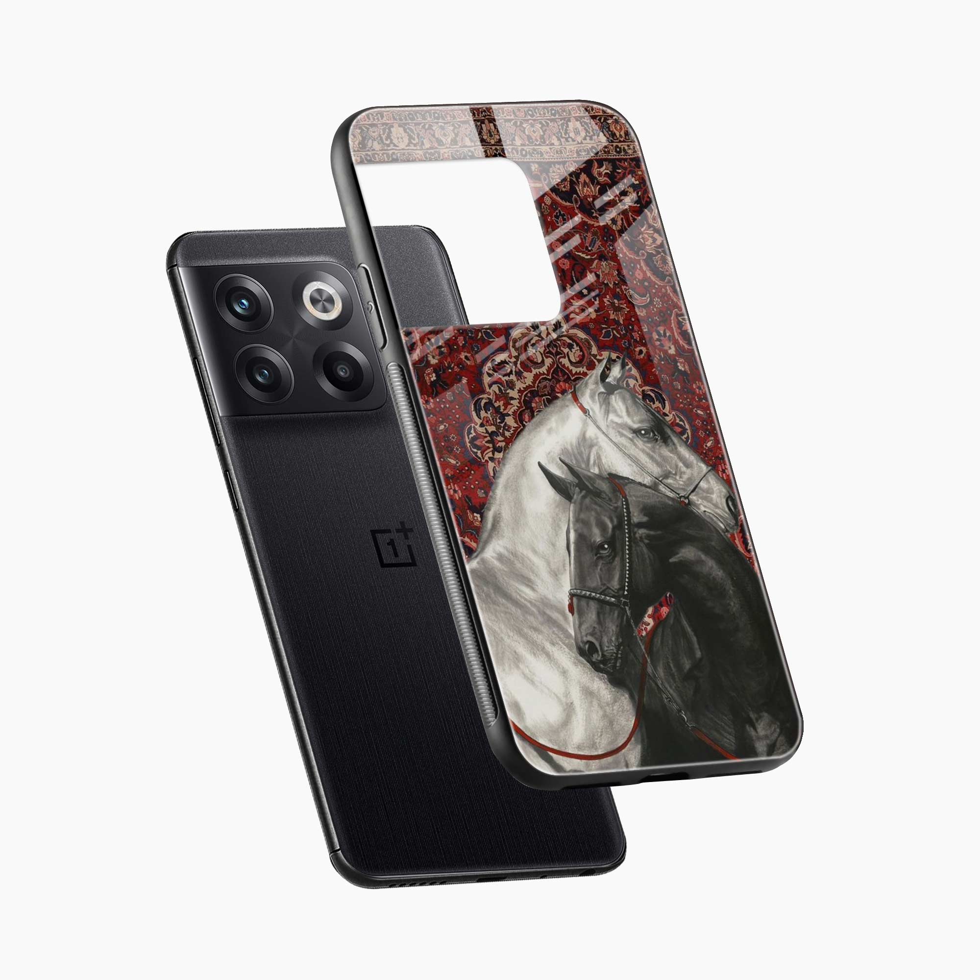 Black And White Horse OnePlus 10T Back Cover