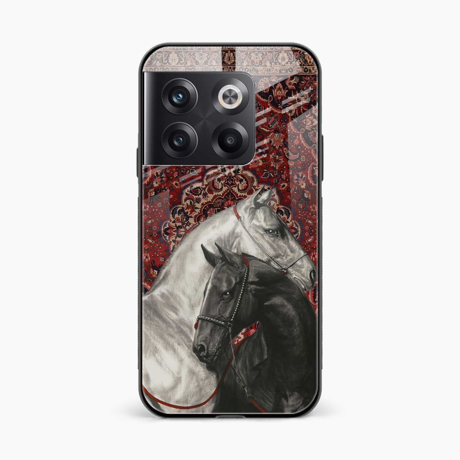 Black And White Horse OnePlus 10T Back Cover