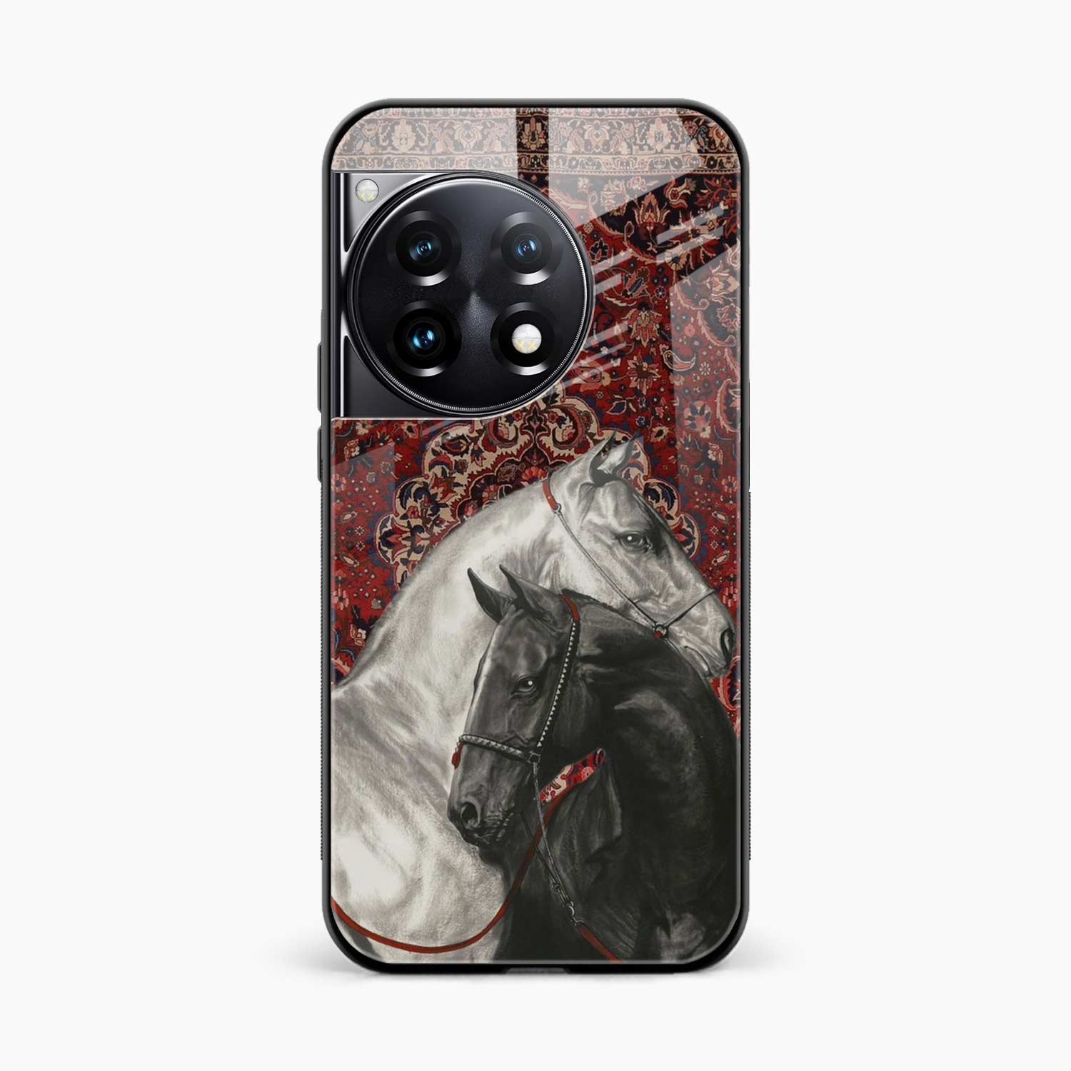 Black And White Horse OnePlus 12r Back Cover