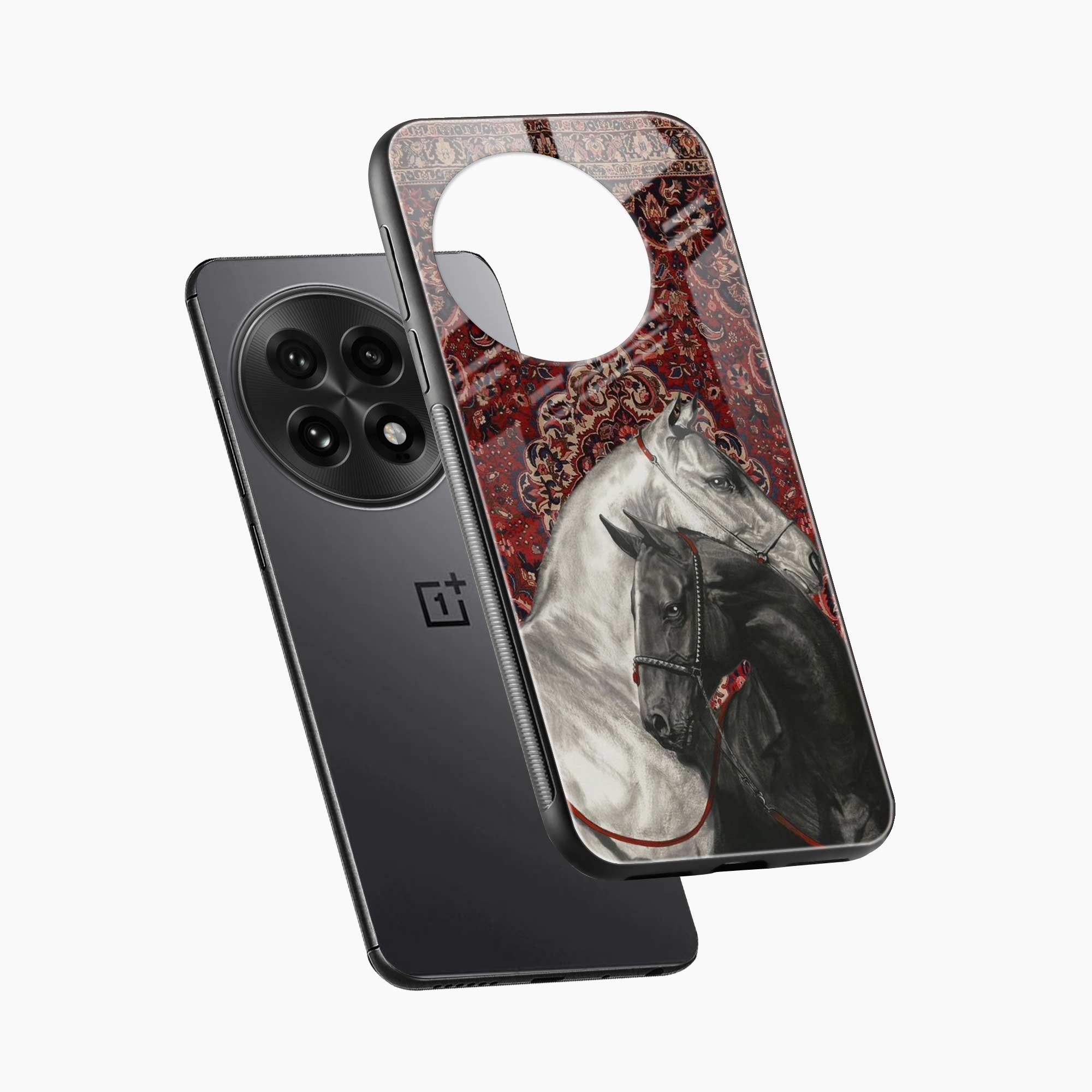 Black And White Horse OnePlus 13 Back Cover