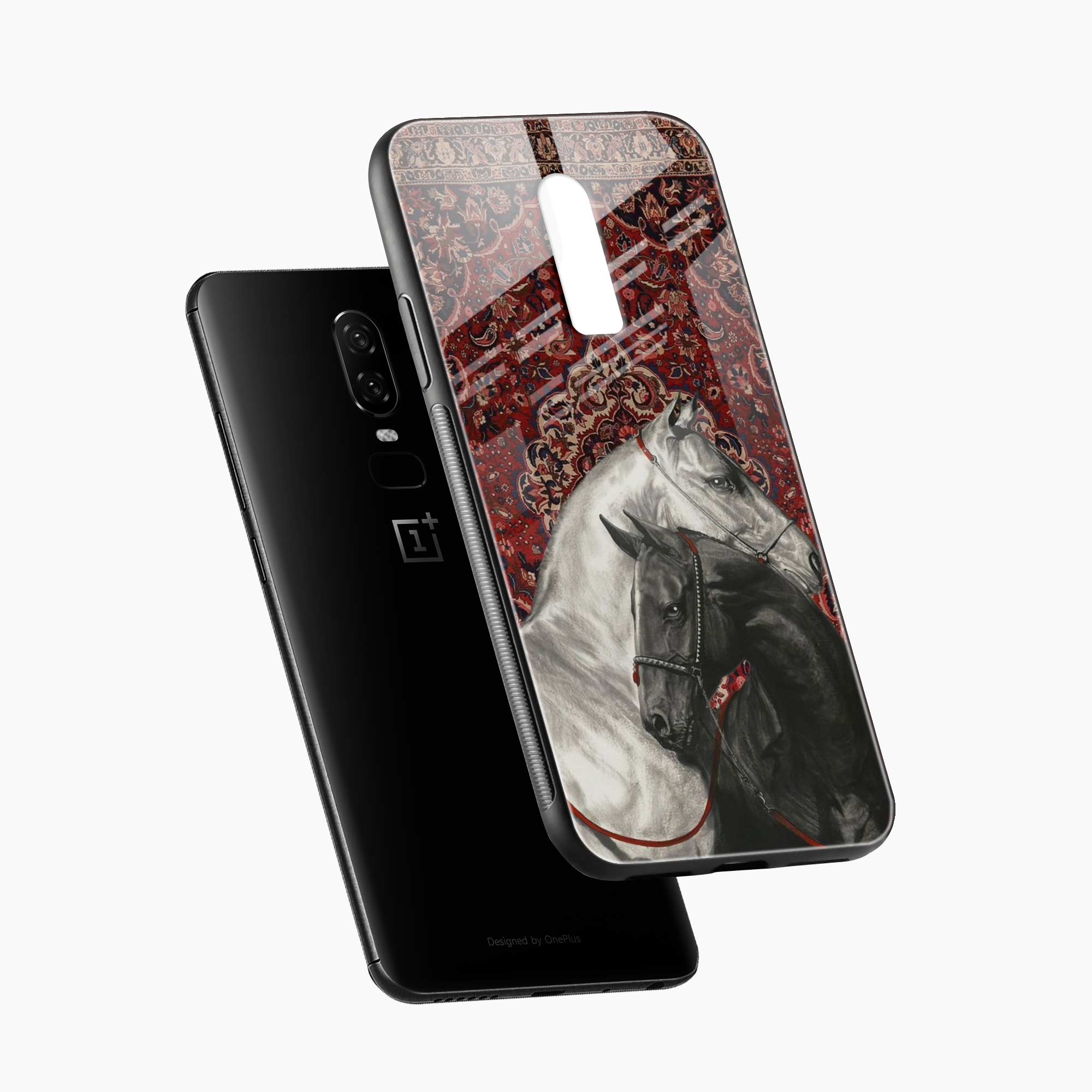 Black And White Horse OnePlus 6 Back Cover