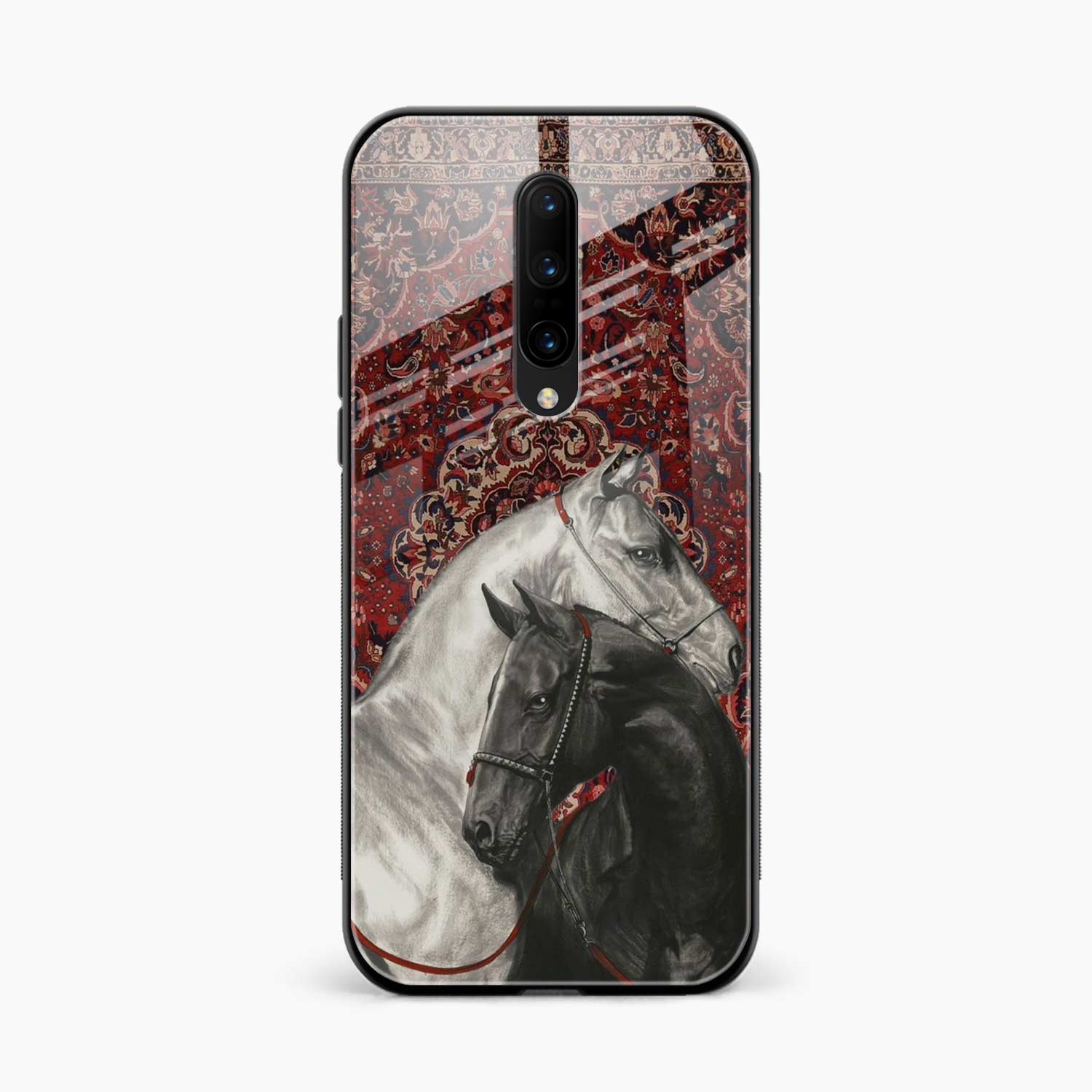 Black And White Horse OnePlus 7t Pro Back Cover