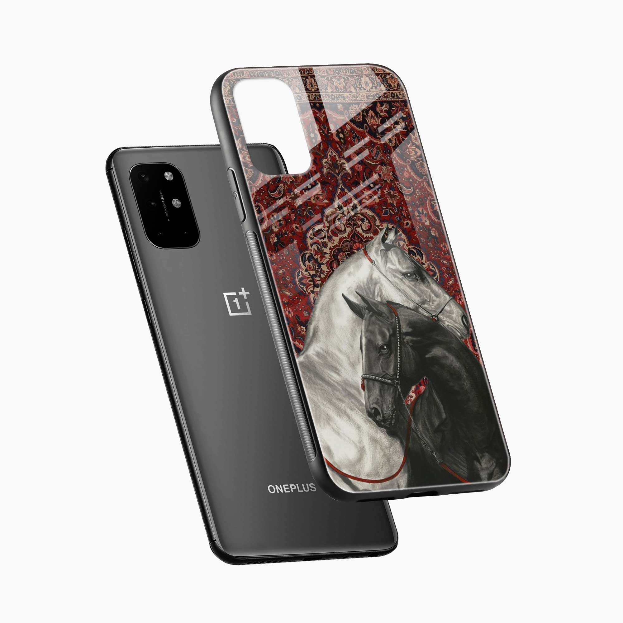 Black And White Horse OnePlus 8T Back Cover