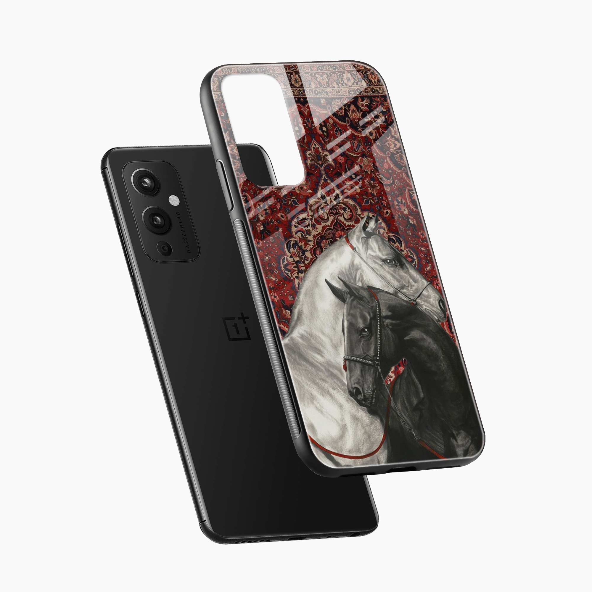 Black And White Horse OnePlus 9 Back Cover