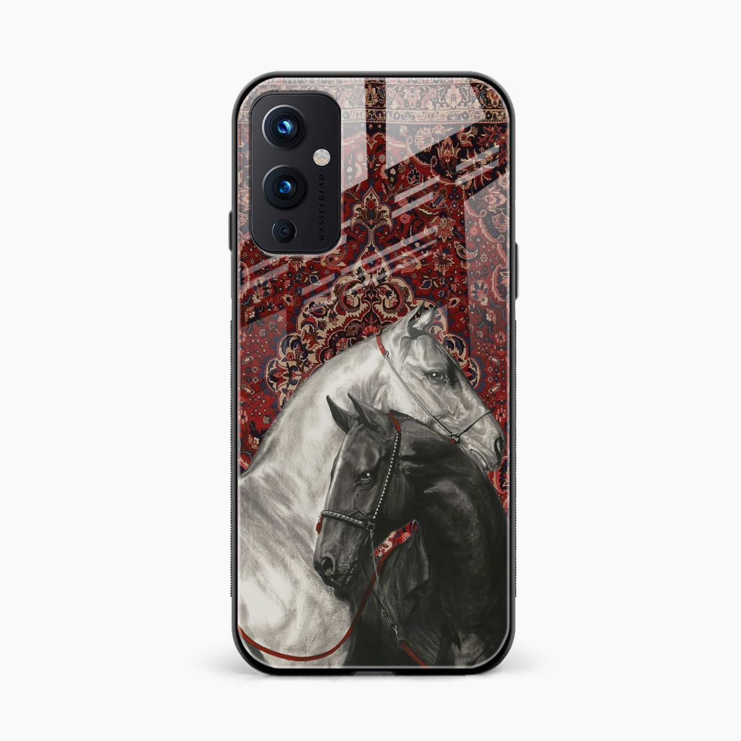 Black And White Horse OnePlus 9 Back Cover