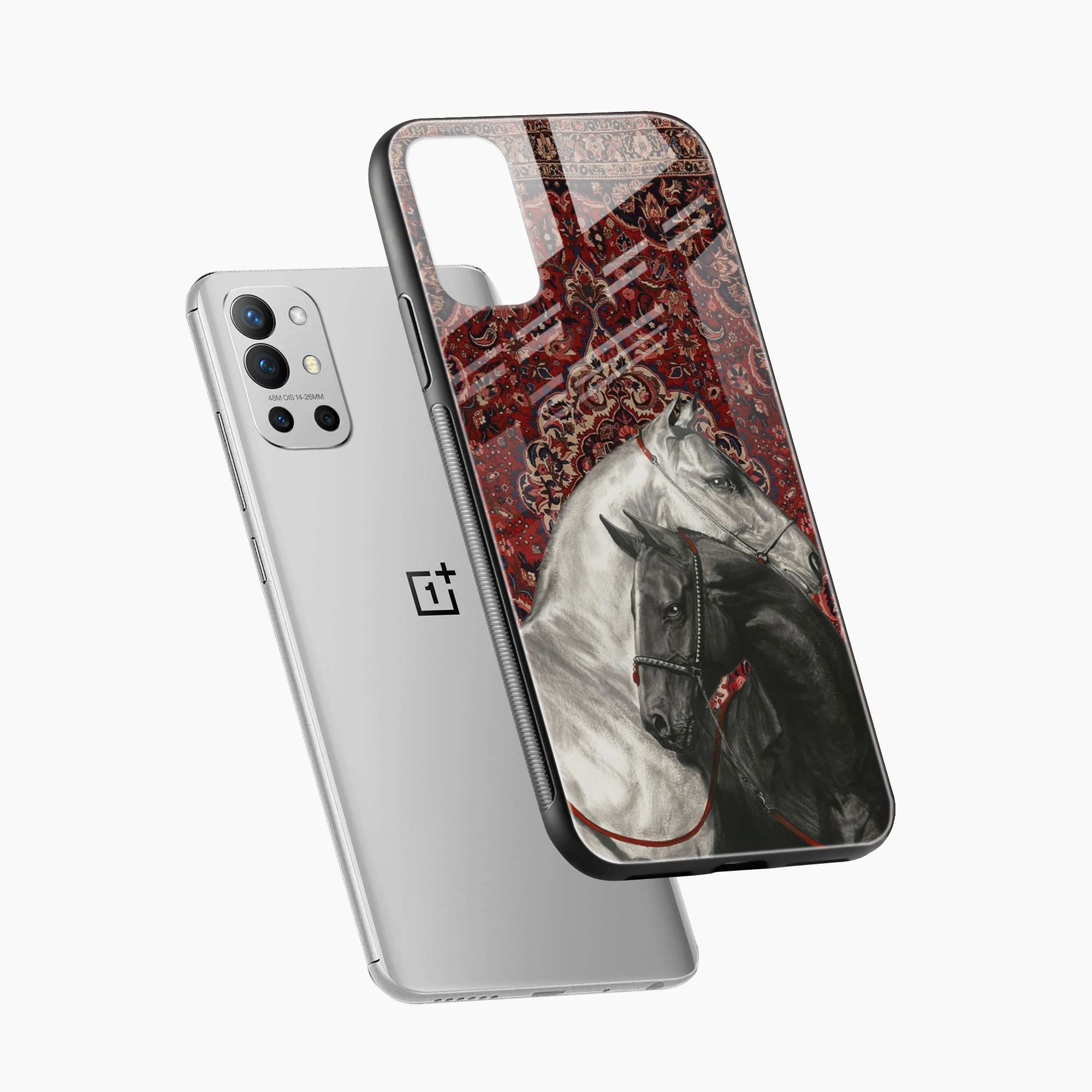 Black And White Horse OnePlus 9r Back Cover