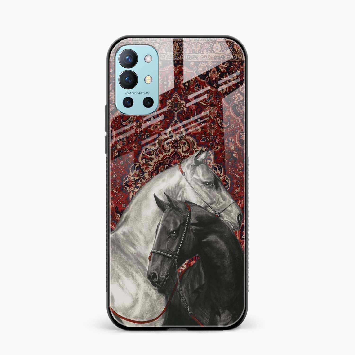 Black And White Horse OnePlus 9r Back Cover