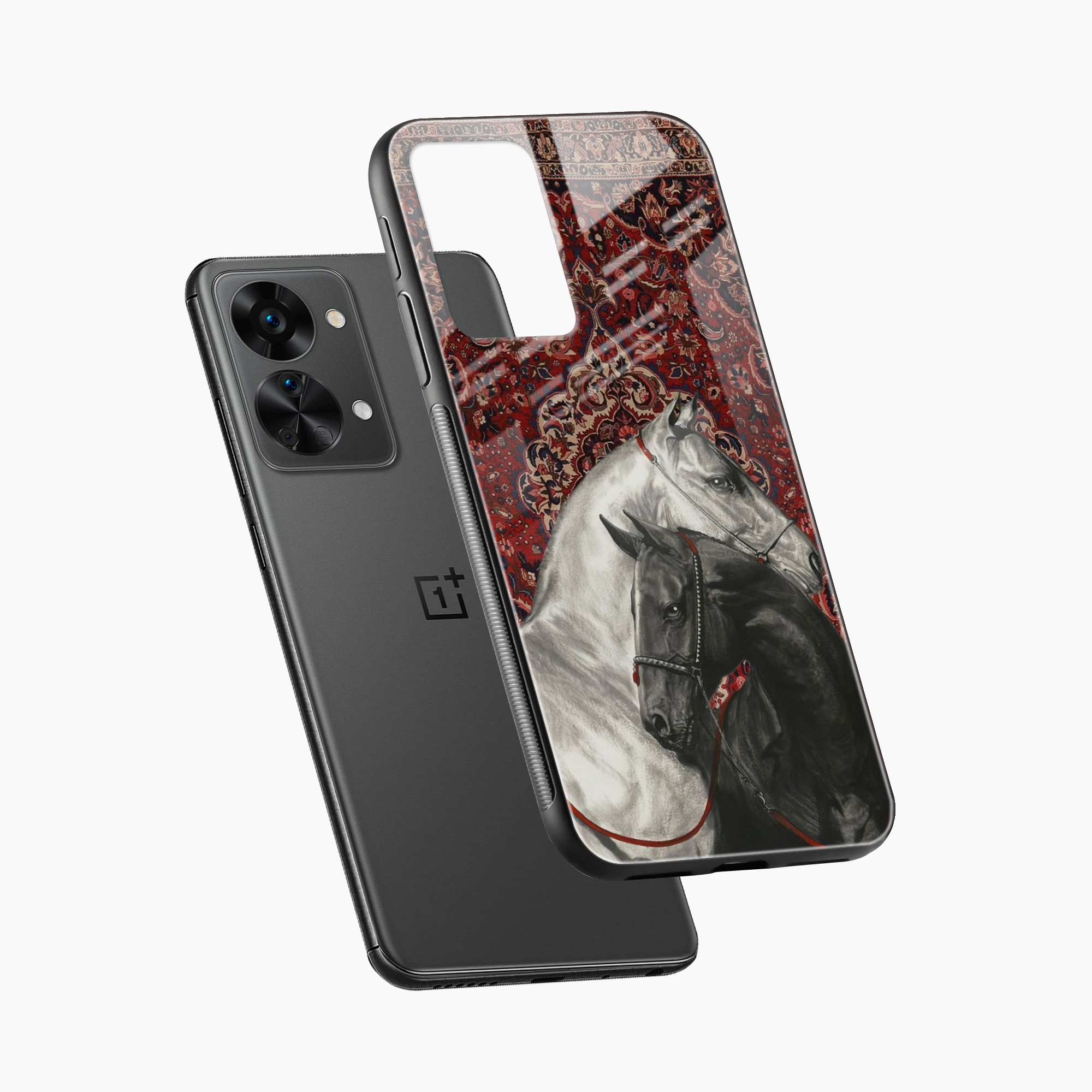 Black And White Horse OnePlus Nord 2t Back Cover