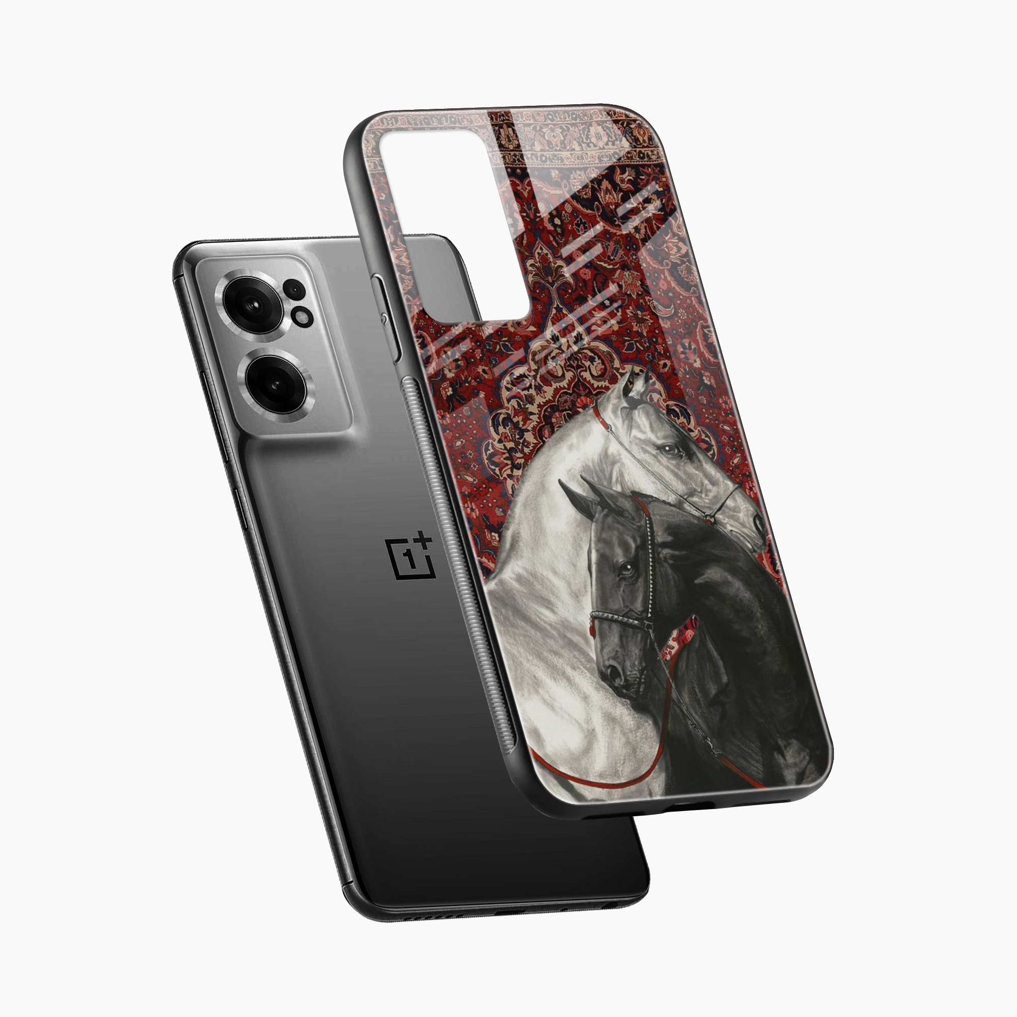Black And White Horse OnePlus Nord CE 2 Back Cover