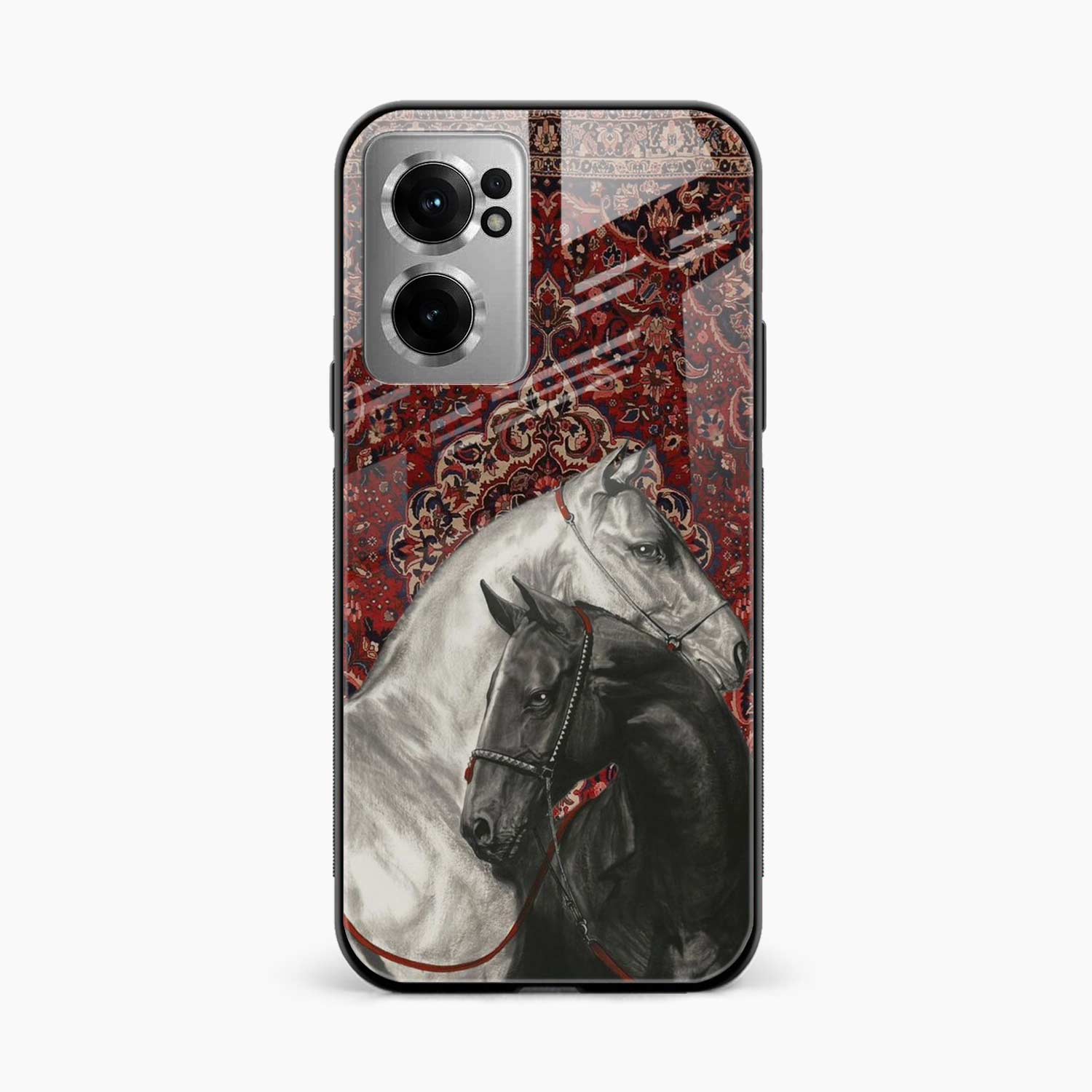 Black And White Horse OnePlus Nord CE 2 Back Cover