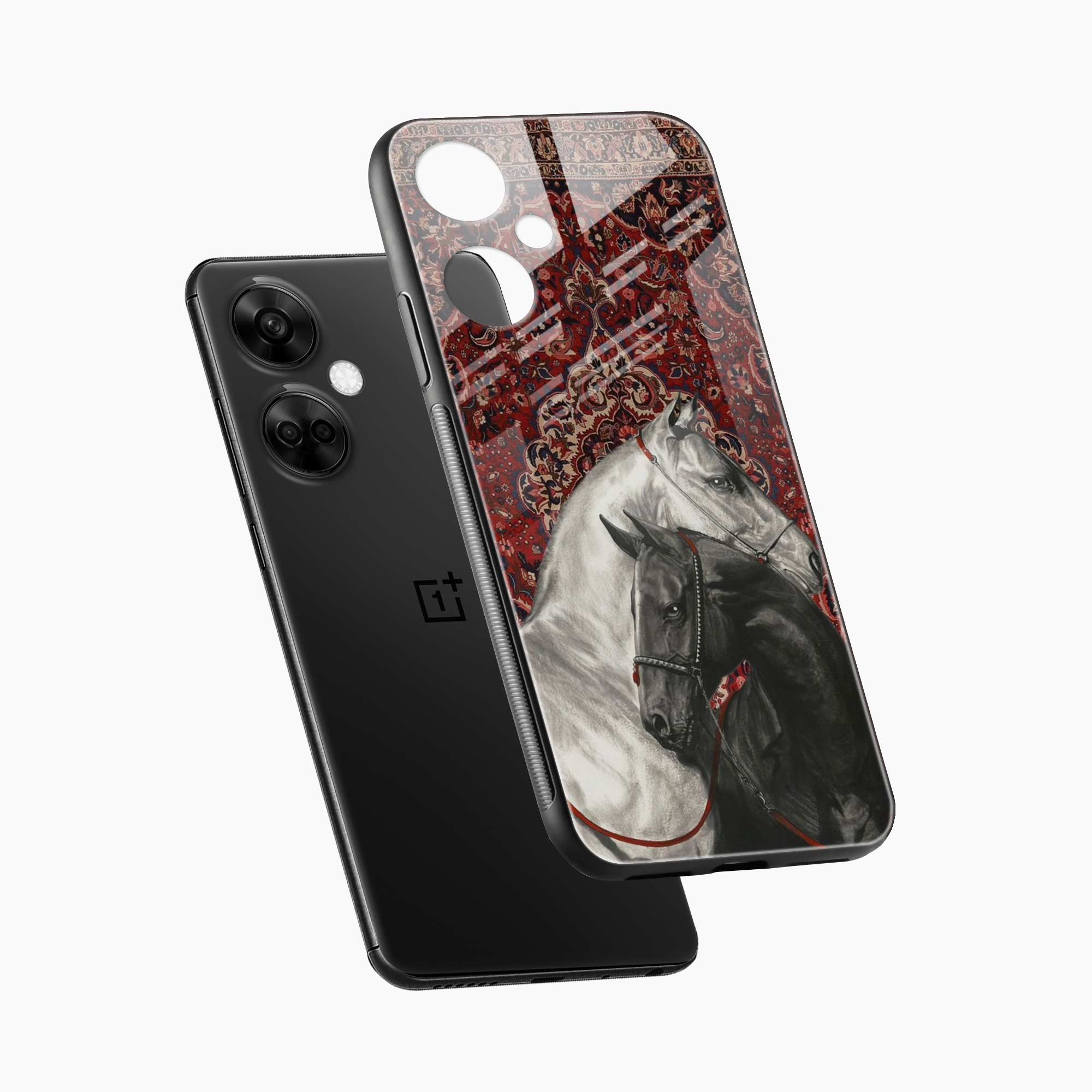 Black And White Horse OnePlus Nord CE 3 Back Cover