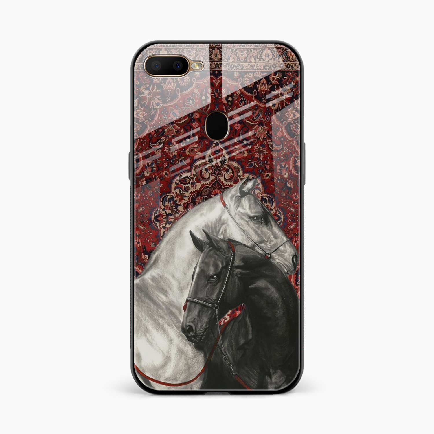 Black And White Horse Oppo A11k Back Cover