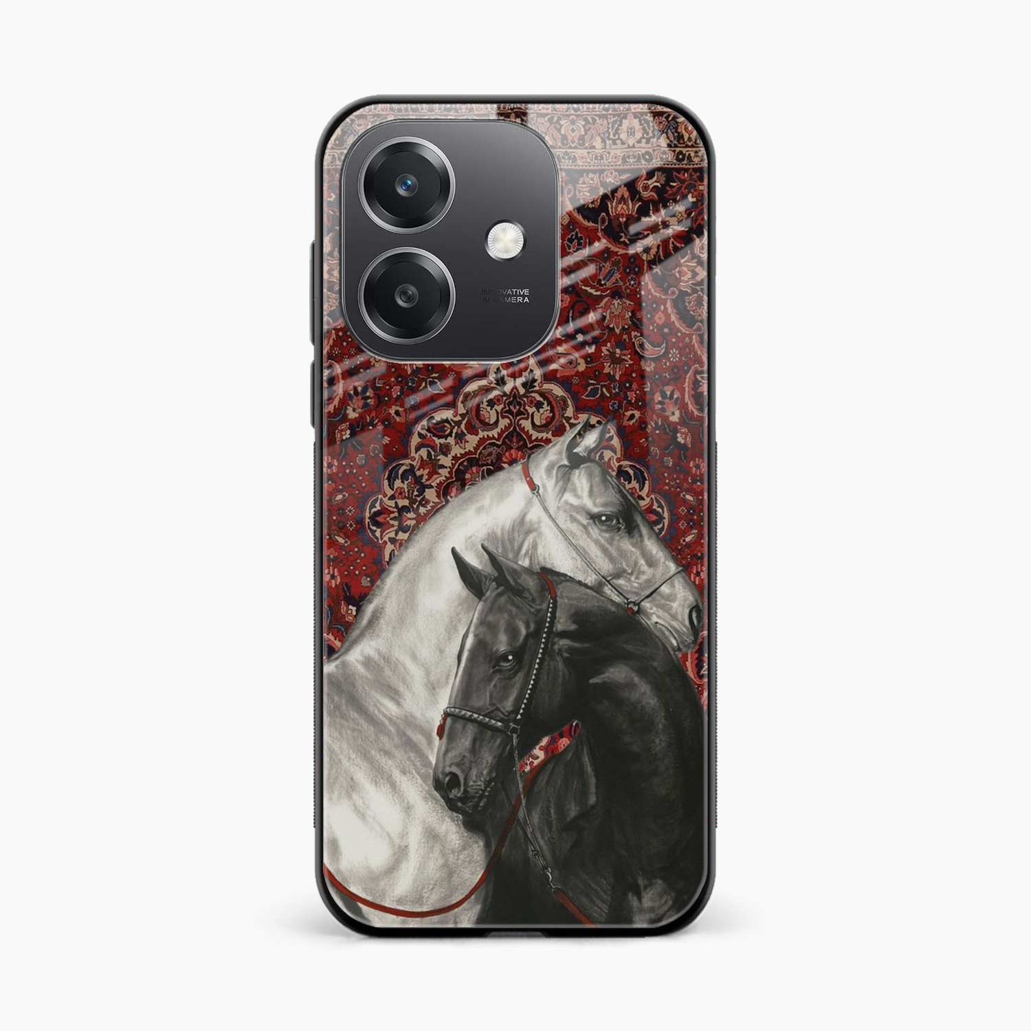 Black And White Horse Oppo A3 5G Back Cover