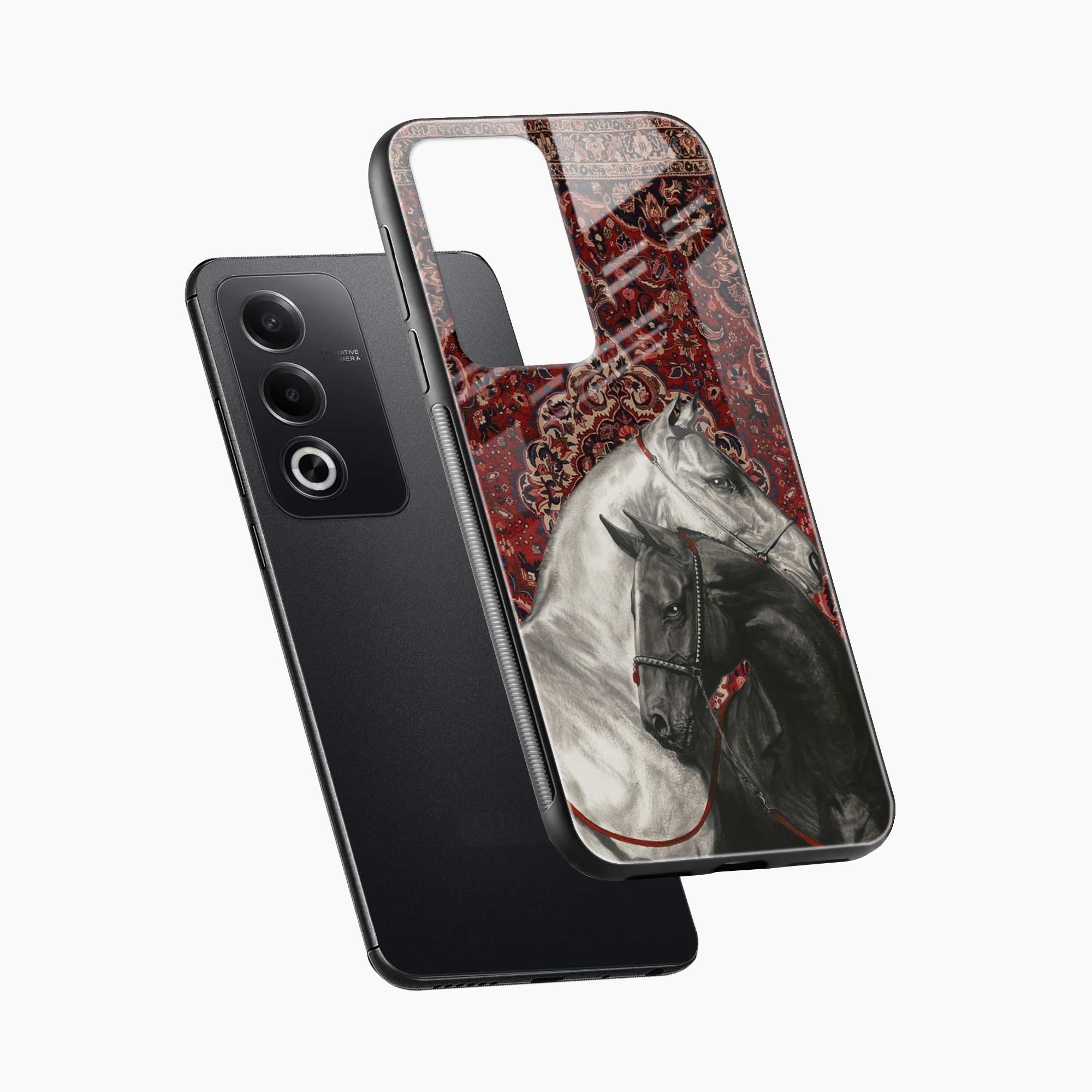 Black And White Horse Oppo A3 Pro Back Cover