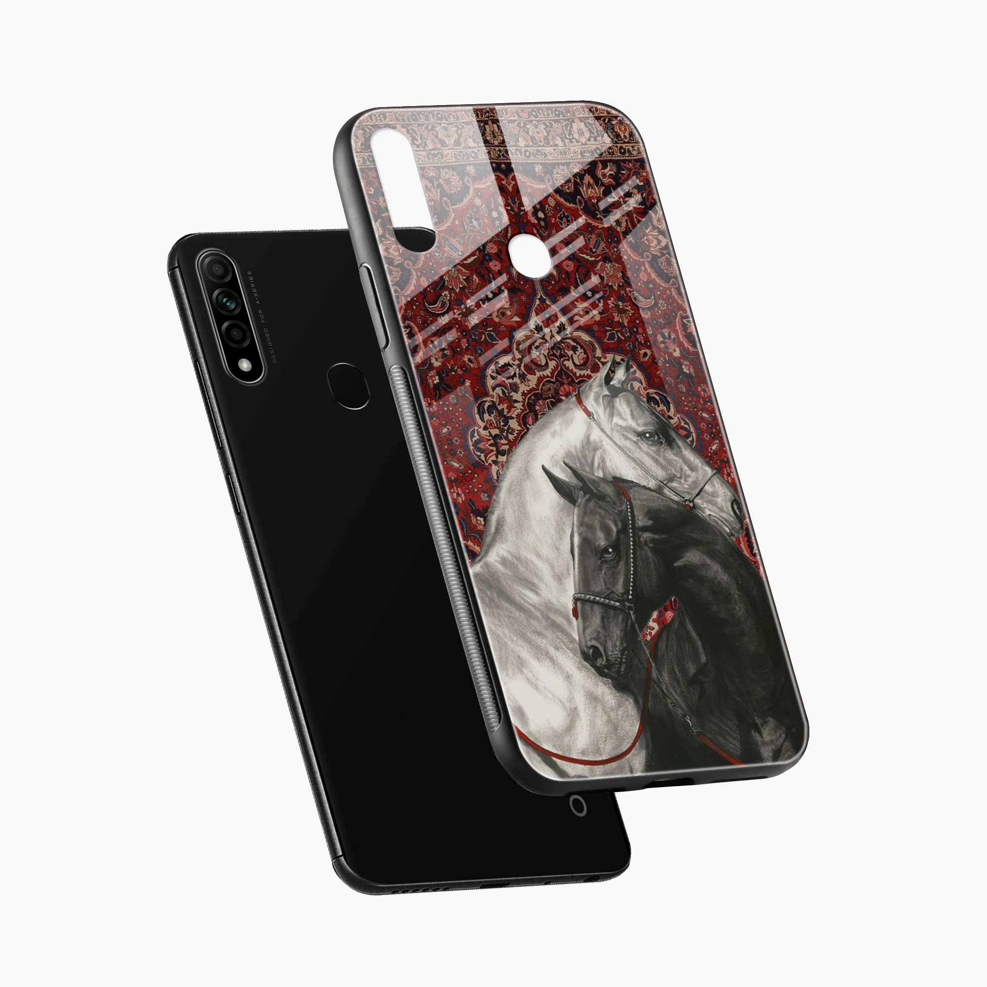 Black And White Horse Oppo A31 Back Cover