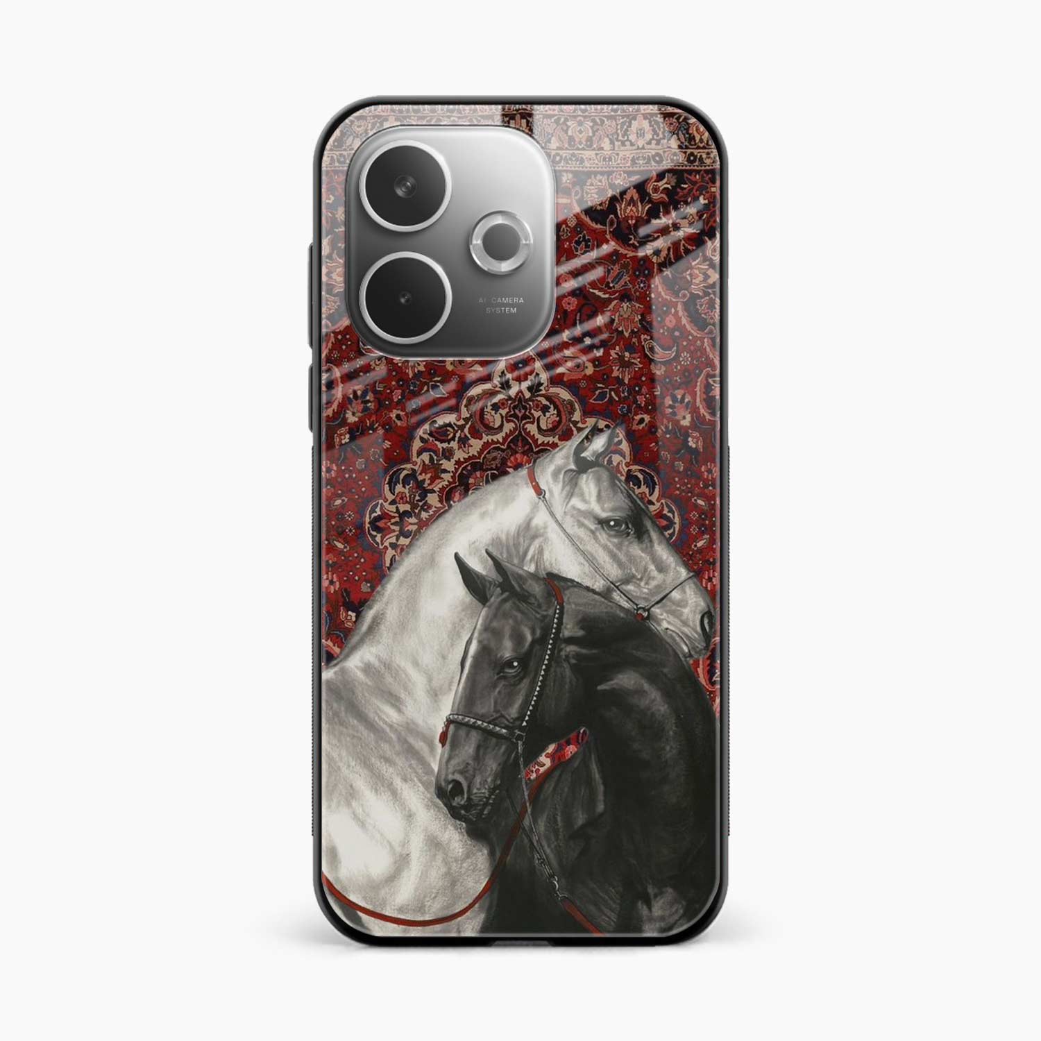 Black And White Horse Oppo A5 Pro 5G Back Cover