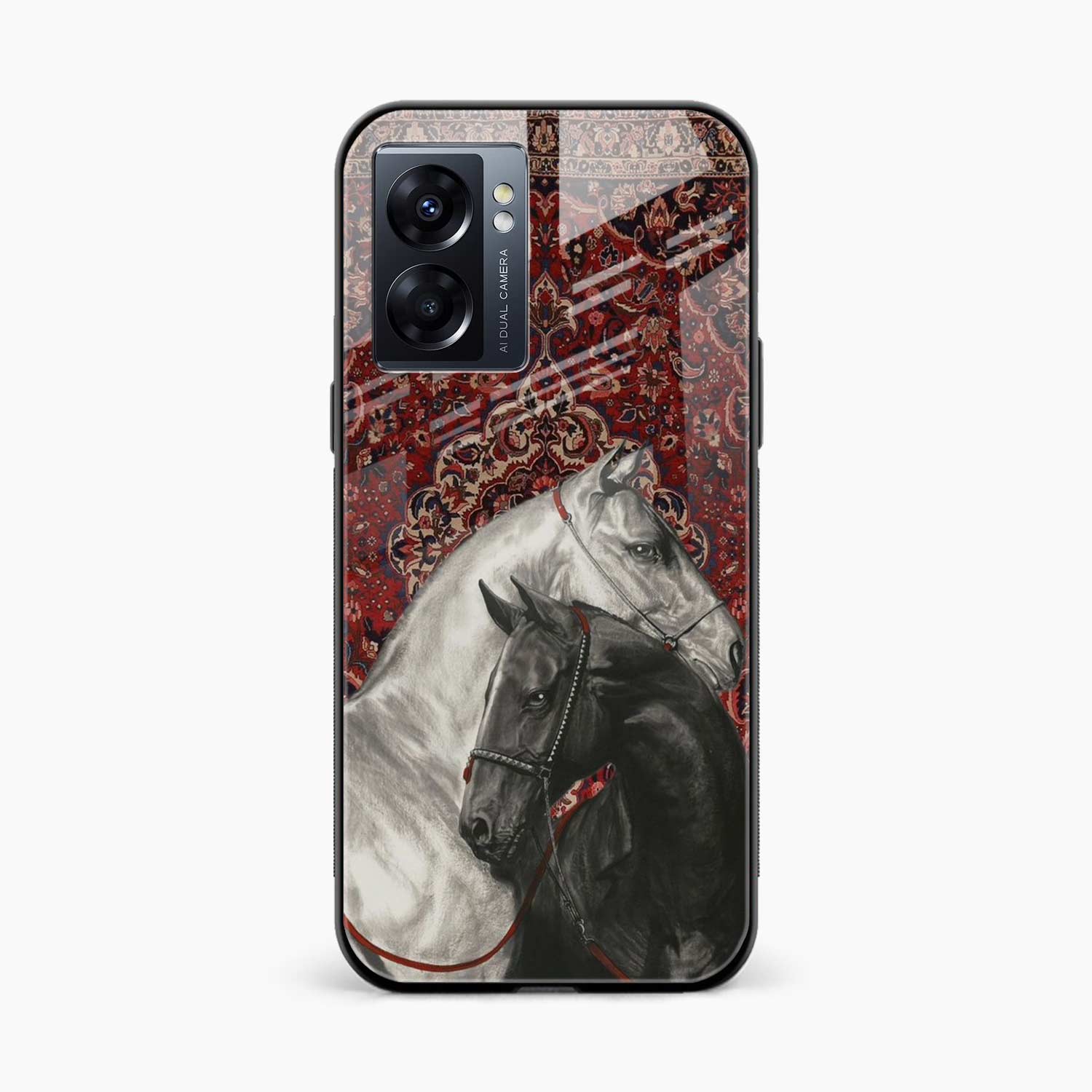 Black And White Horse Oppo A57 Back Cover