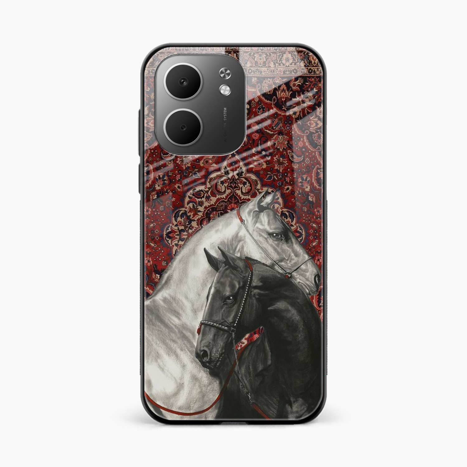 Black And White Horse Oppo A5x 5G Back Cover