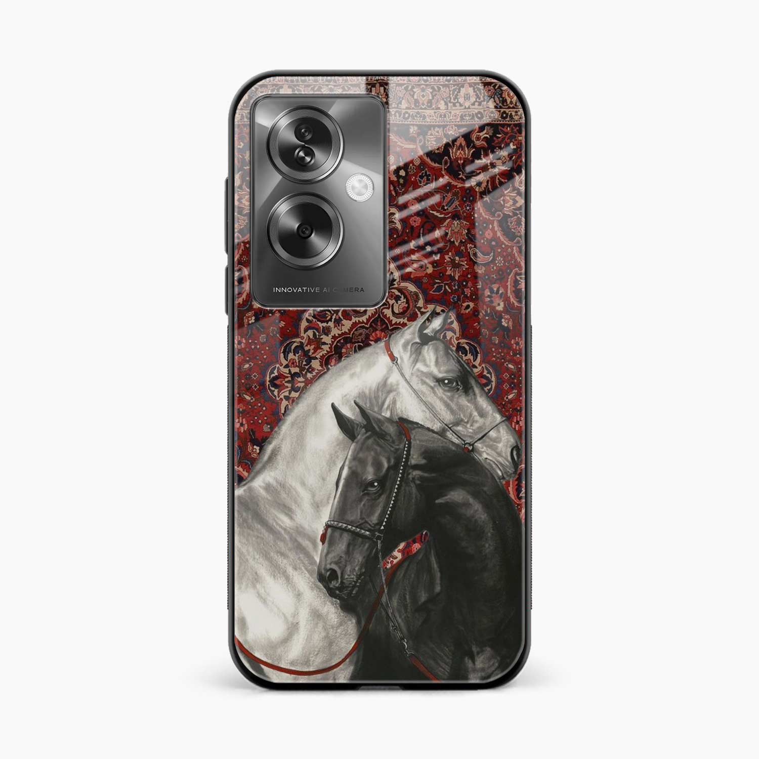 Black And White Horse Oppo A79 5G Back Cover