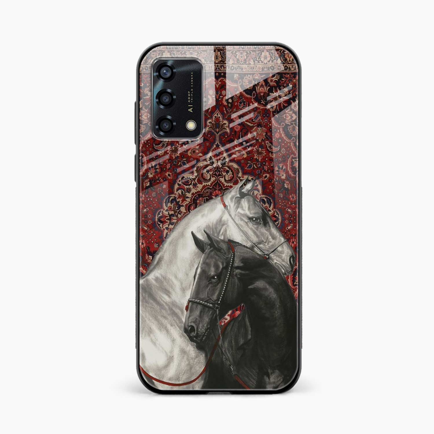 Black And White Horse Oppo F19 Back Cover