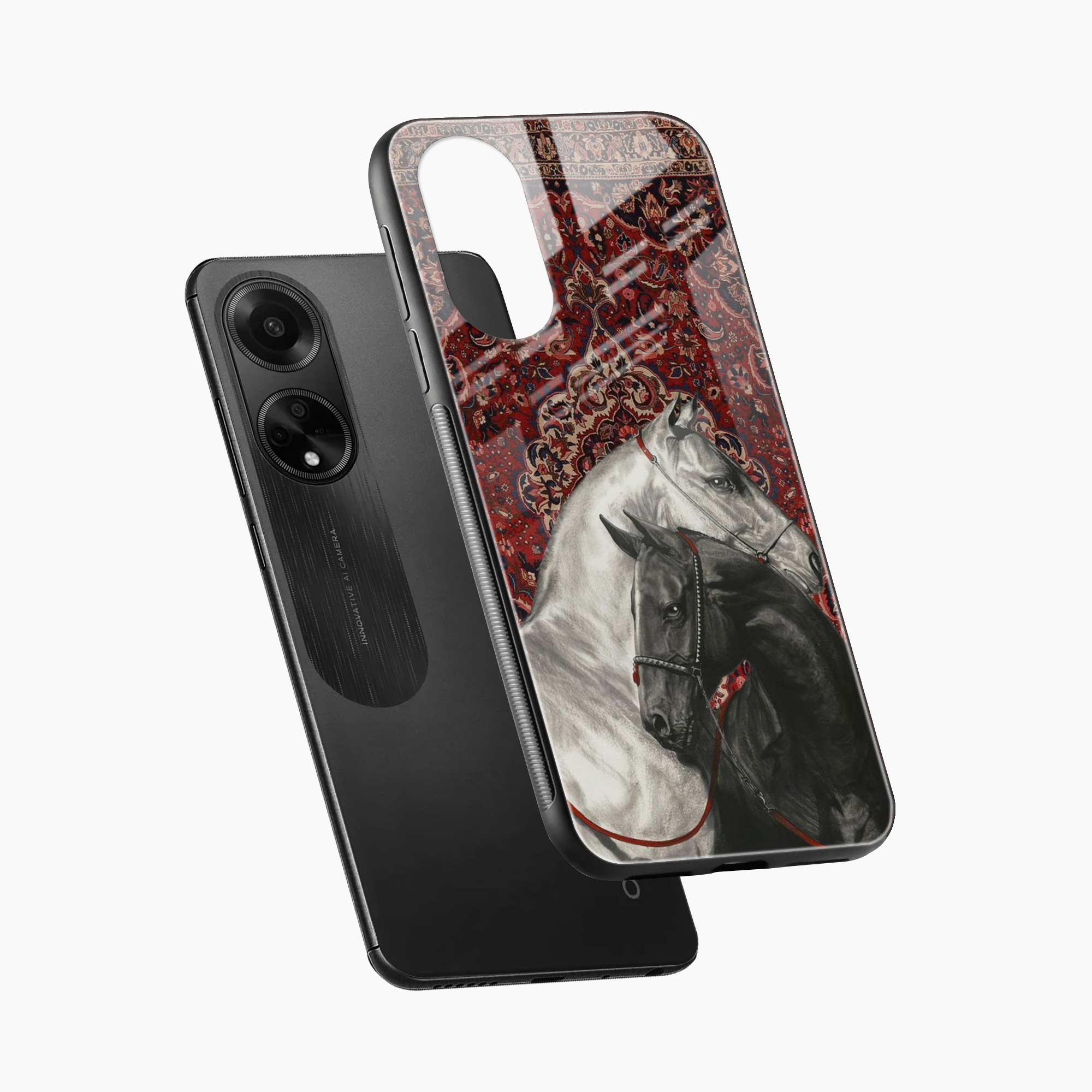 Black And White Horse Oppo F23 Back Cover