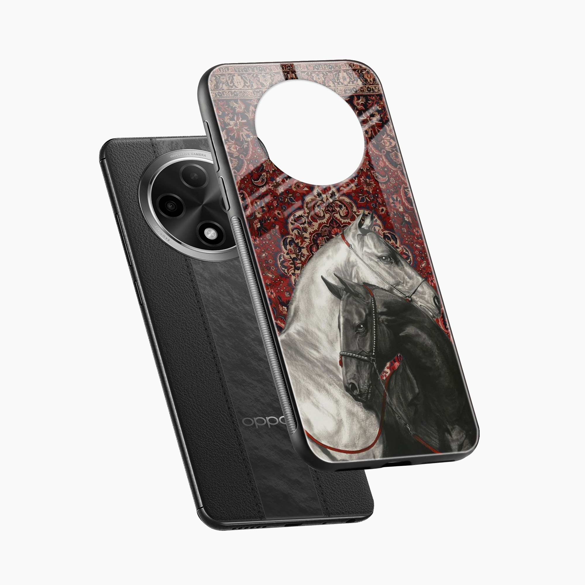 Black And White Horse Oppo F27 5G Back Cover