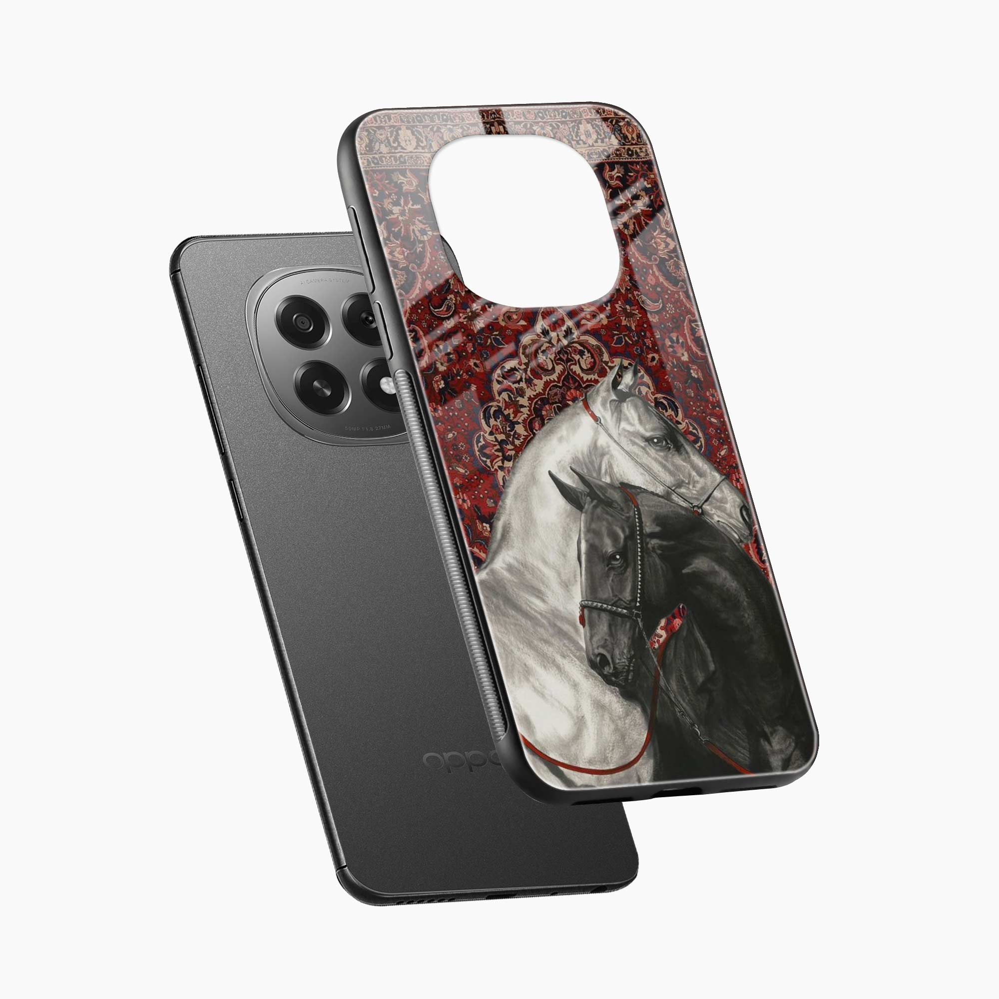 Black And White Horse Oppo F29 5G Back Cover