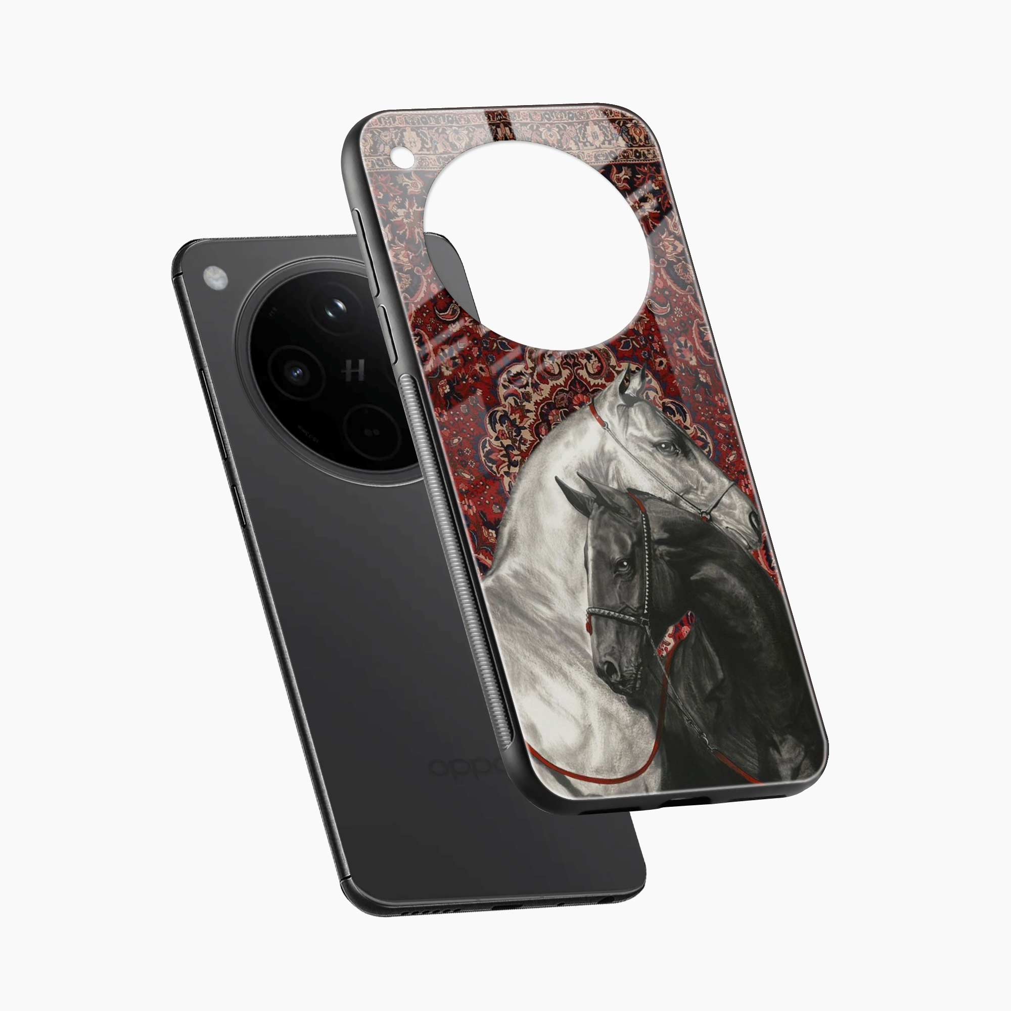 Black And White Horse Oppo Find X8 5G Back Cover