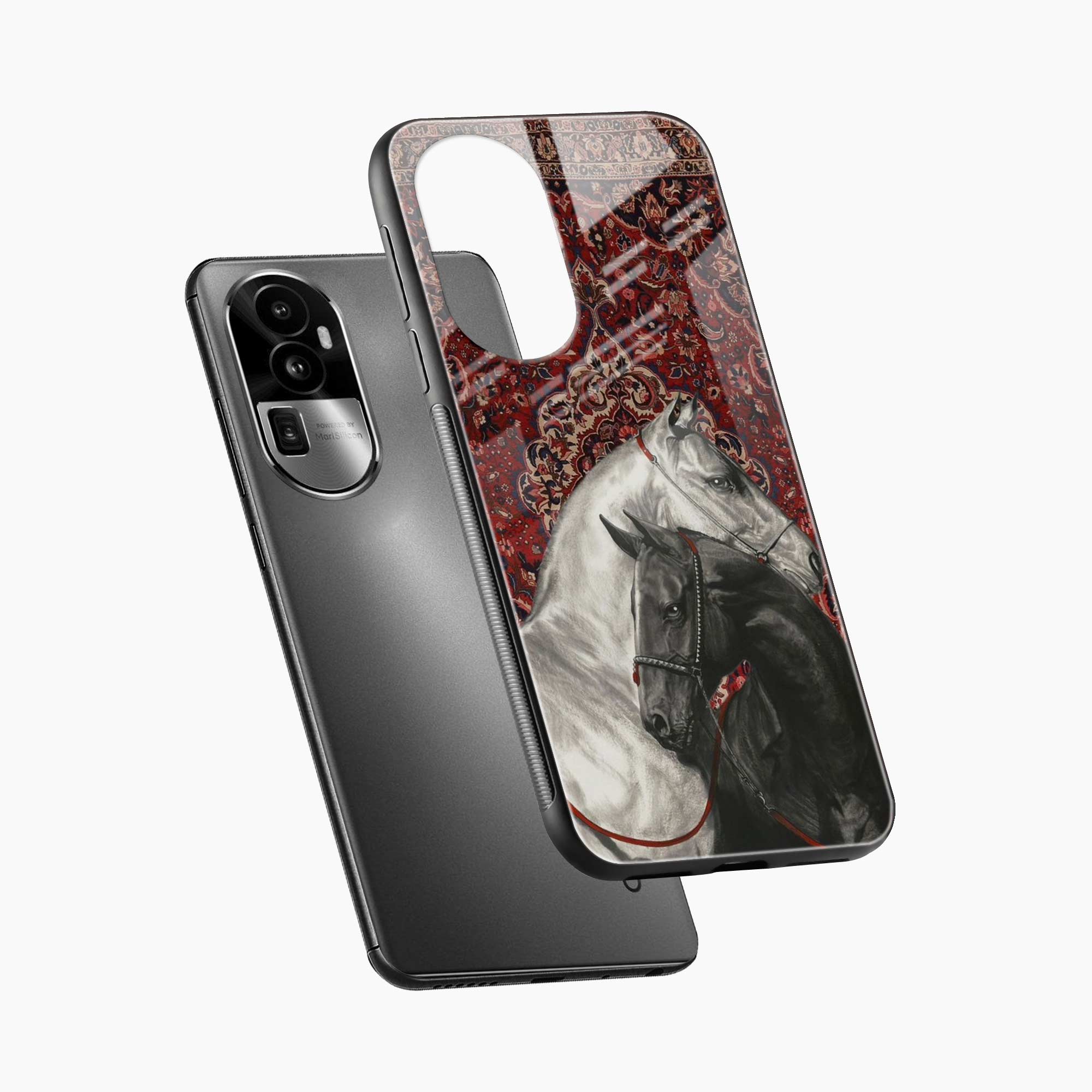 Black And White Horse Oppo Reno 10 Pro Plus 5G Back Cover