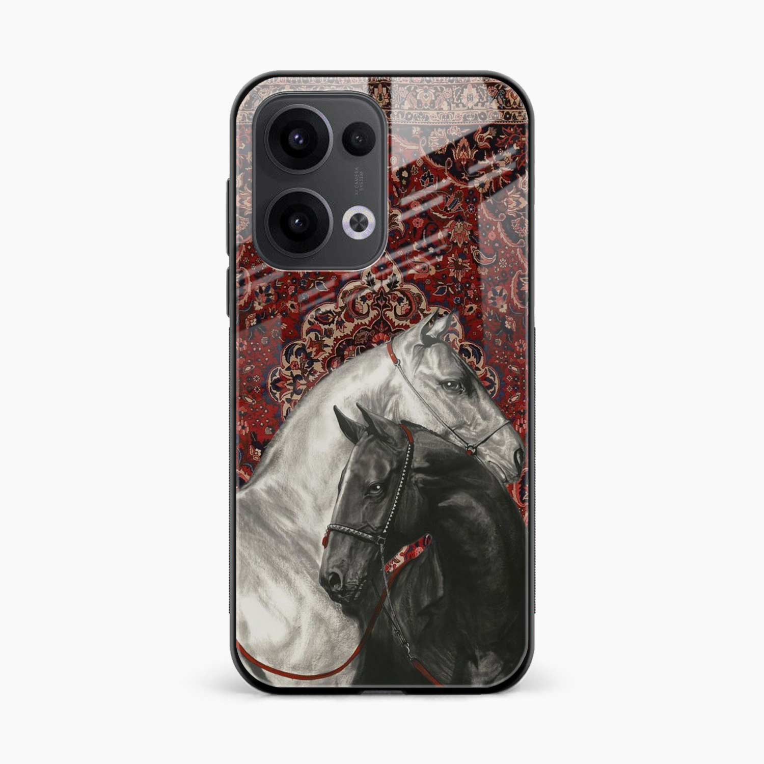 Black And White Horse Oppo Reno 13 5G Back Cover