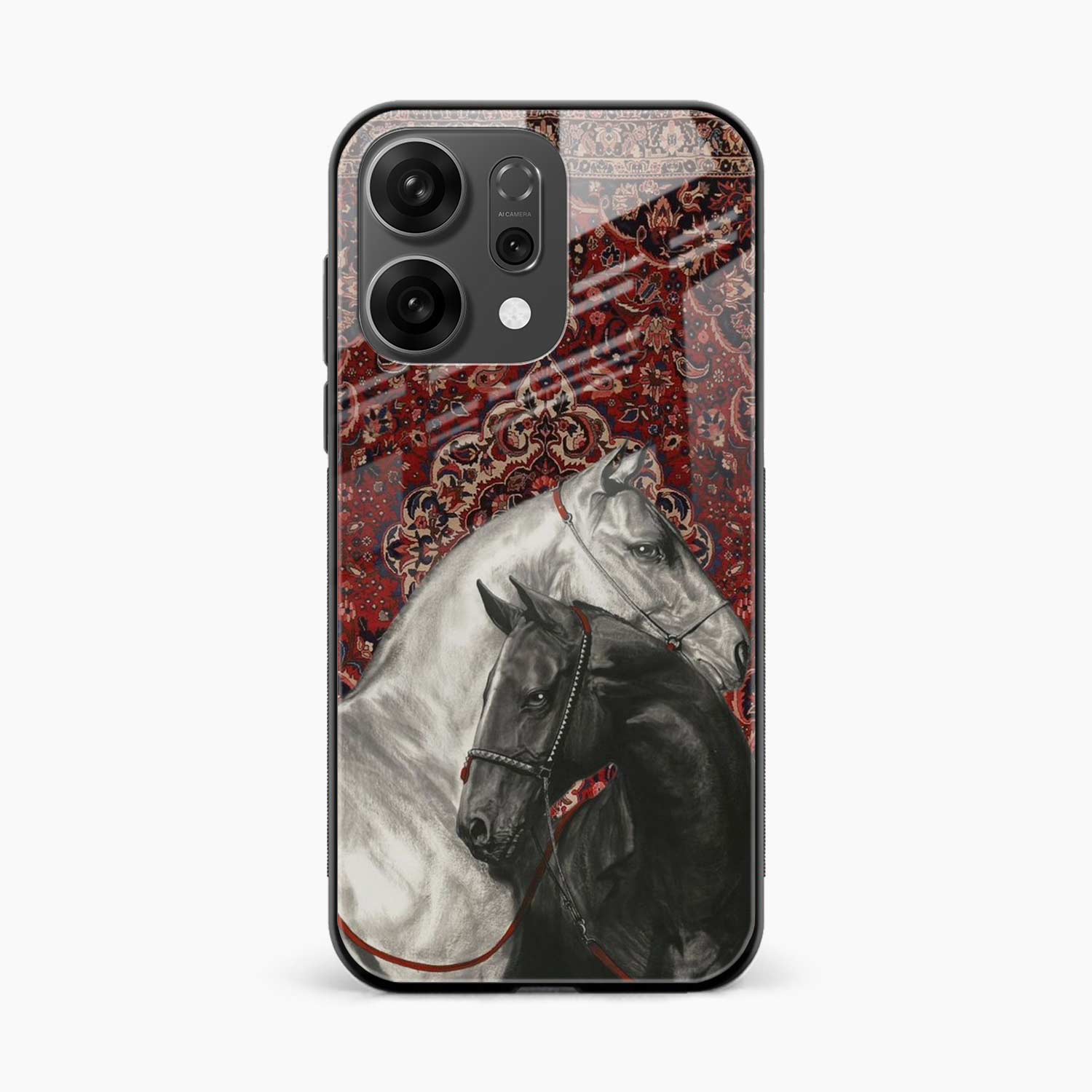 Black And White Horse Oppo Reno 14 5G Back Cover