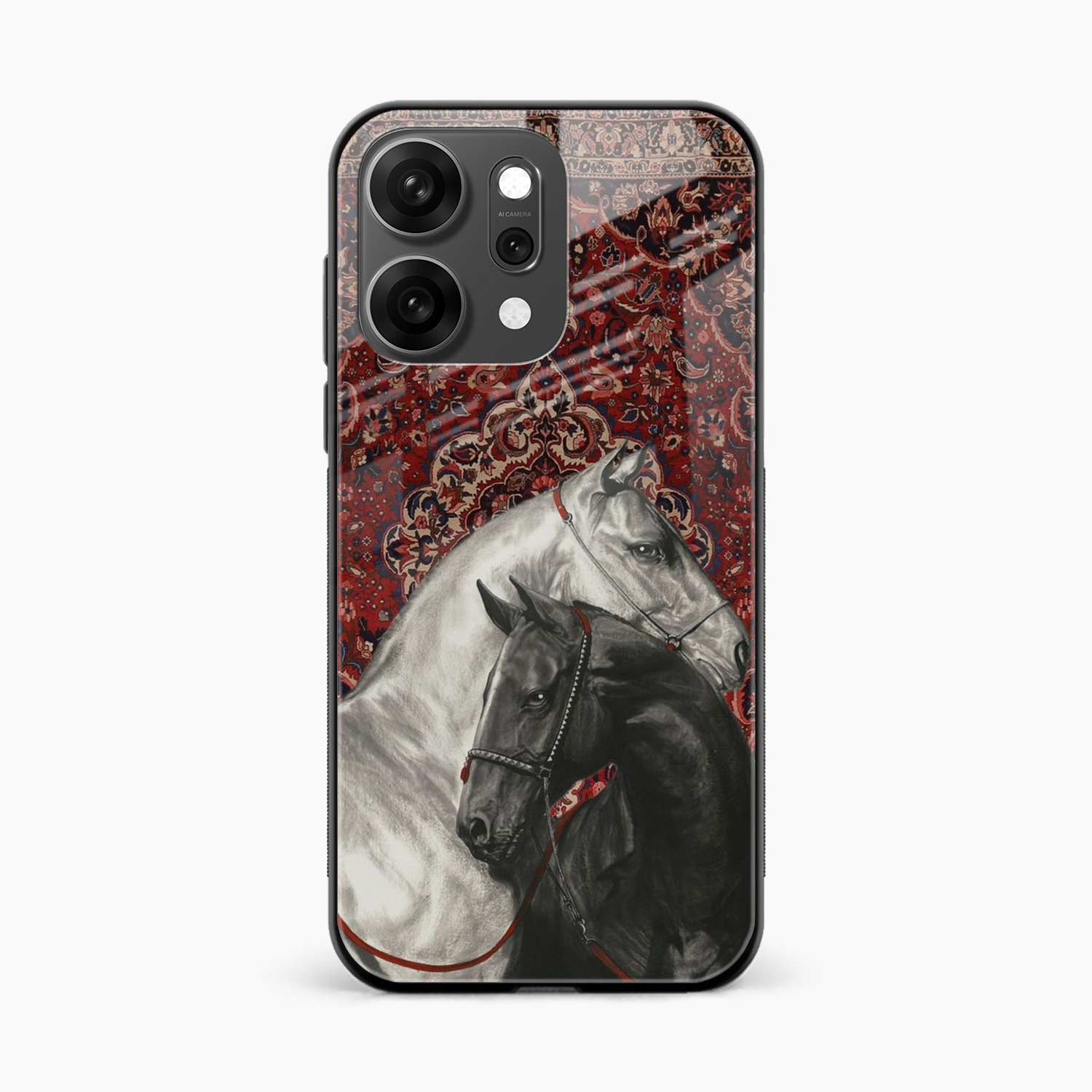 Black And White Horse Oppo Reno 14 Pro 5G Back Cover