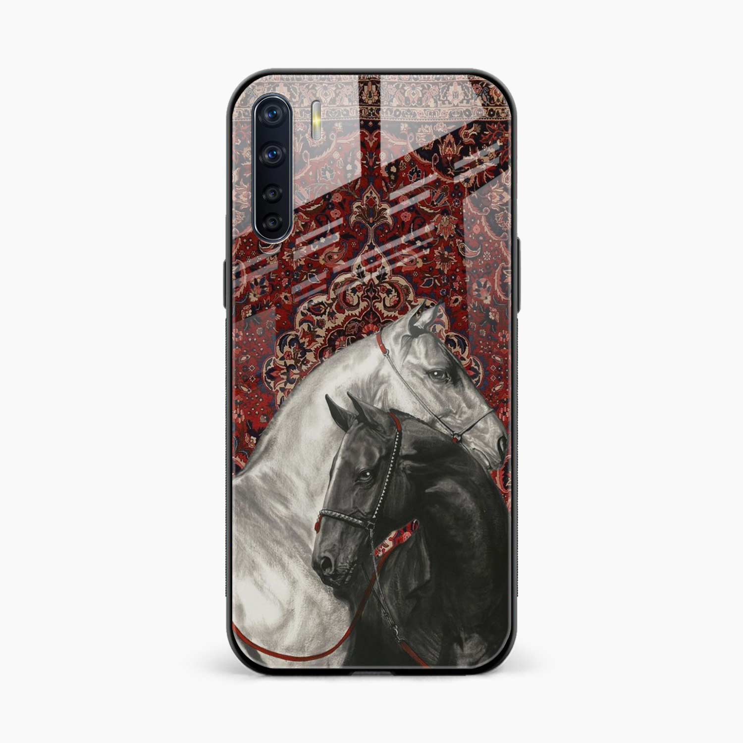 Black And White Horse Oppo Reno 3 Back Cover