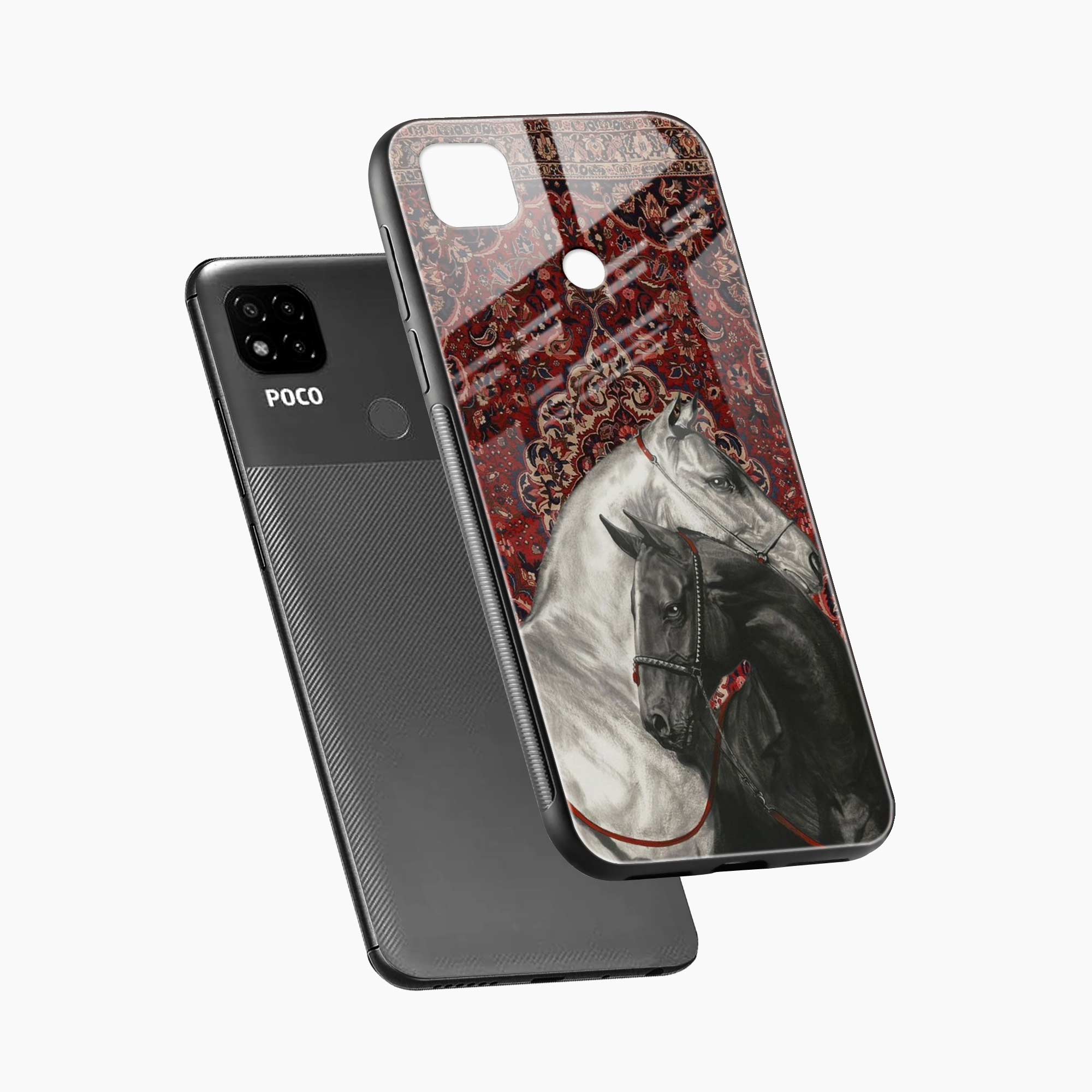 Black And White Horse Poco C31 Back Cover