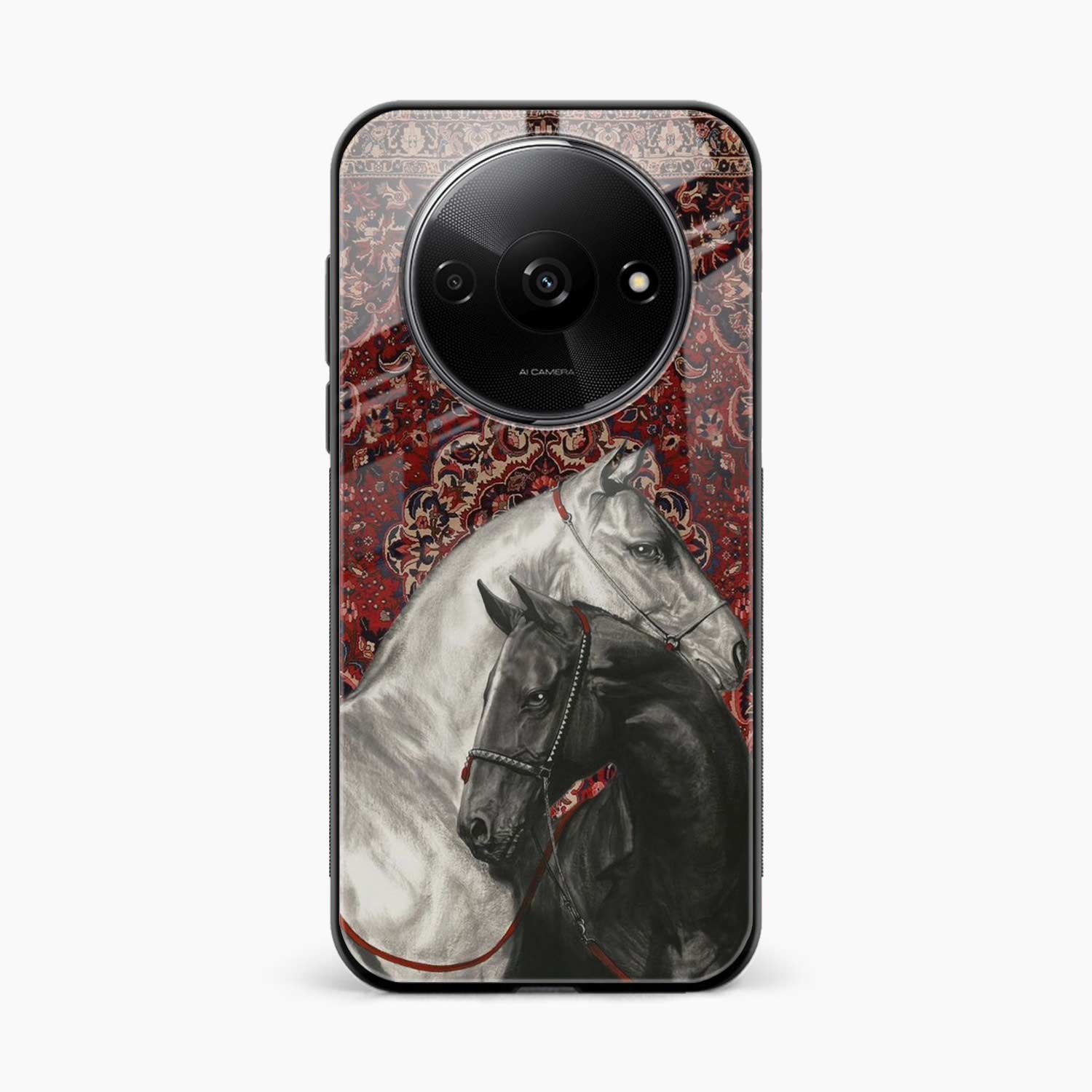 Black And White Horse Poco C61 Back Cover