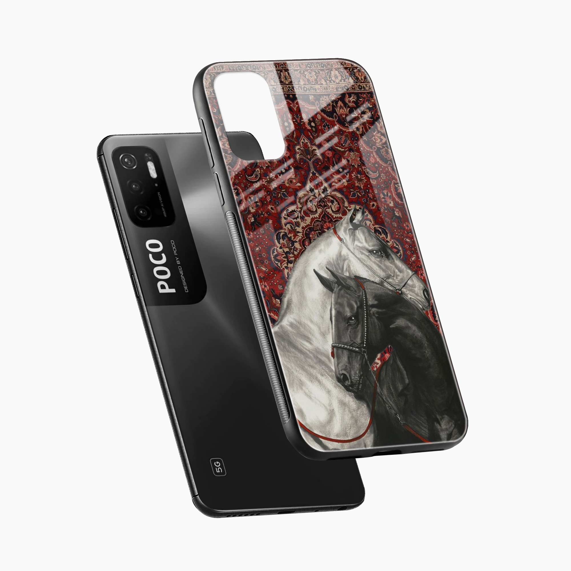 Black And White Horse Poco M3 Pro Back Cover