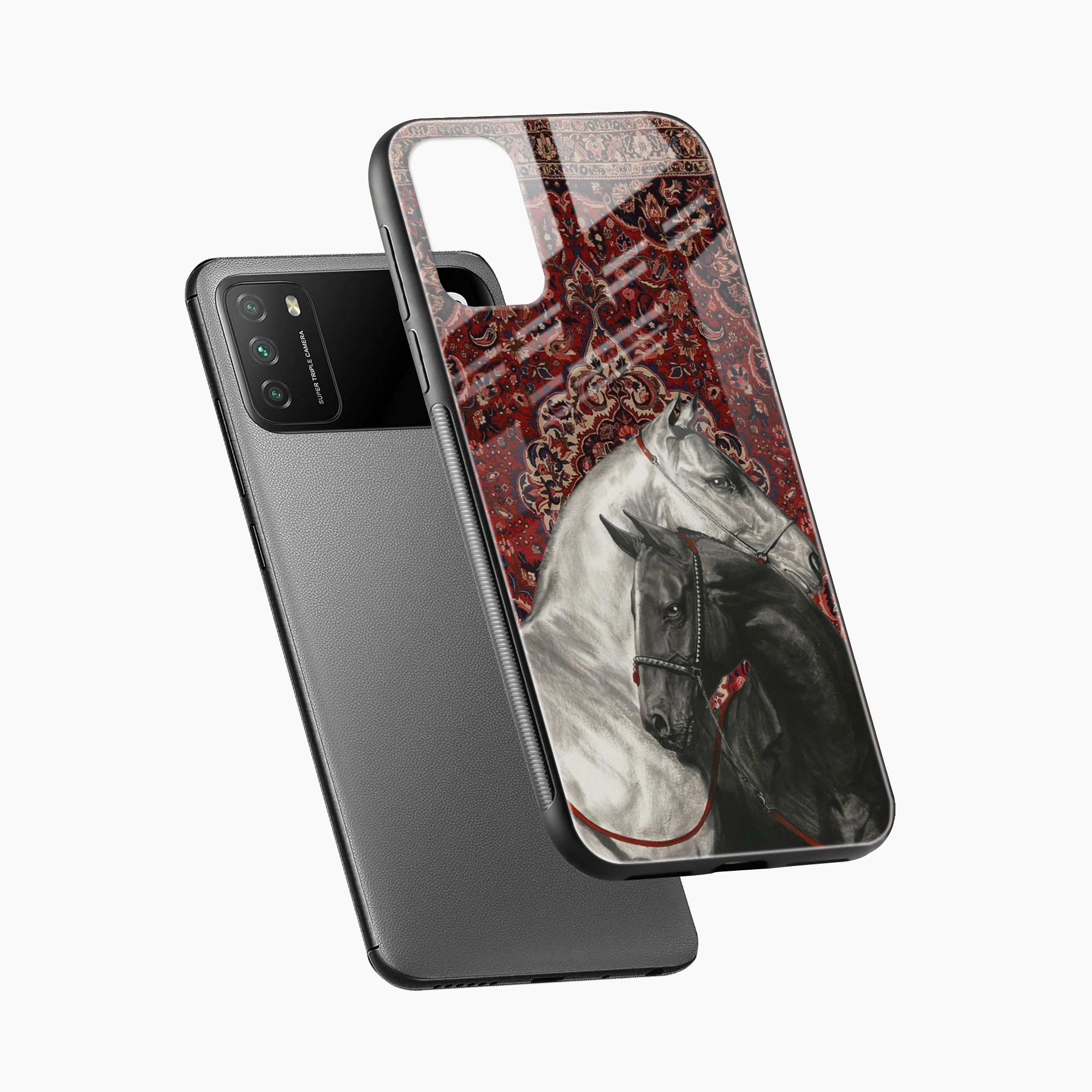 Black And White Horse Poco M3 Back Cover