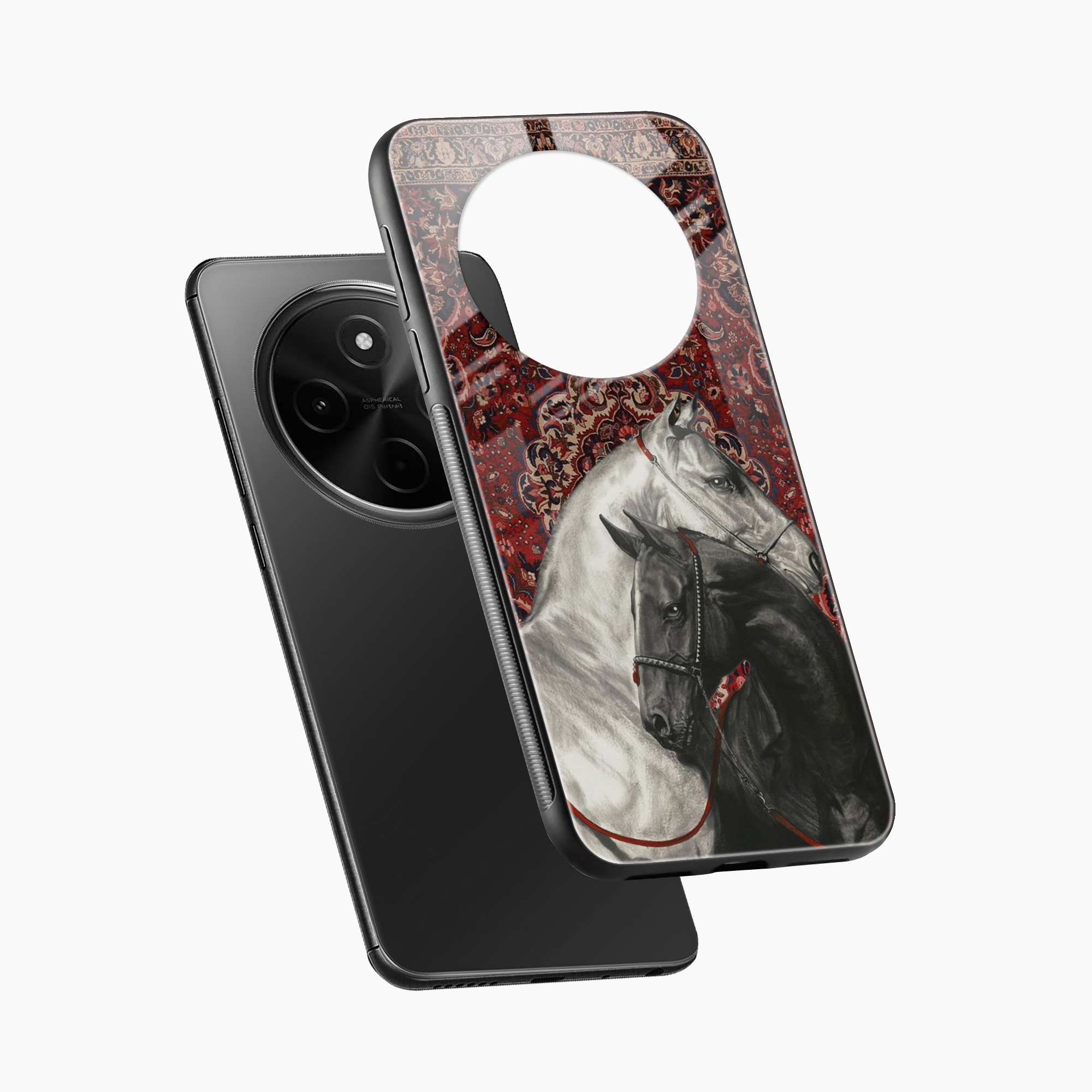 Black And White Horse Poco M7 5G Back Cover