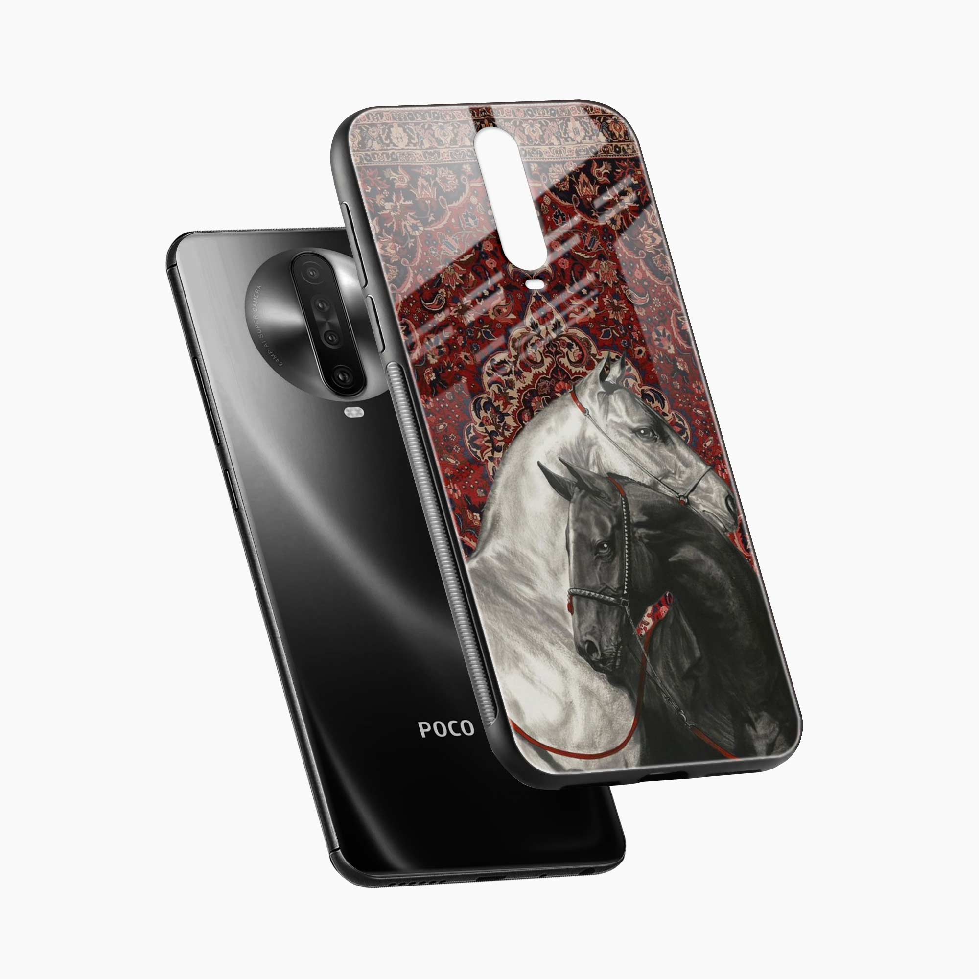 Black And White Horse Poco X2 Back Cover