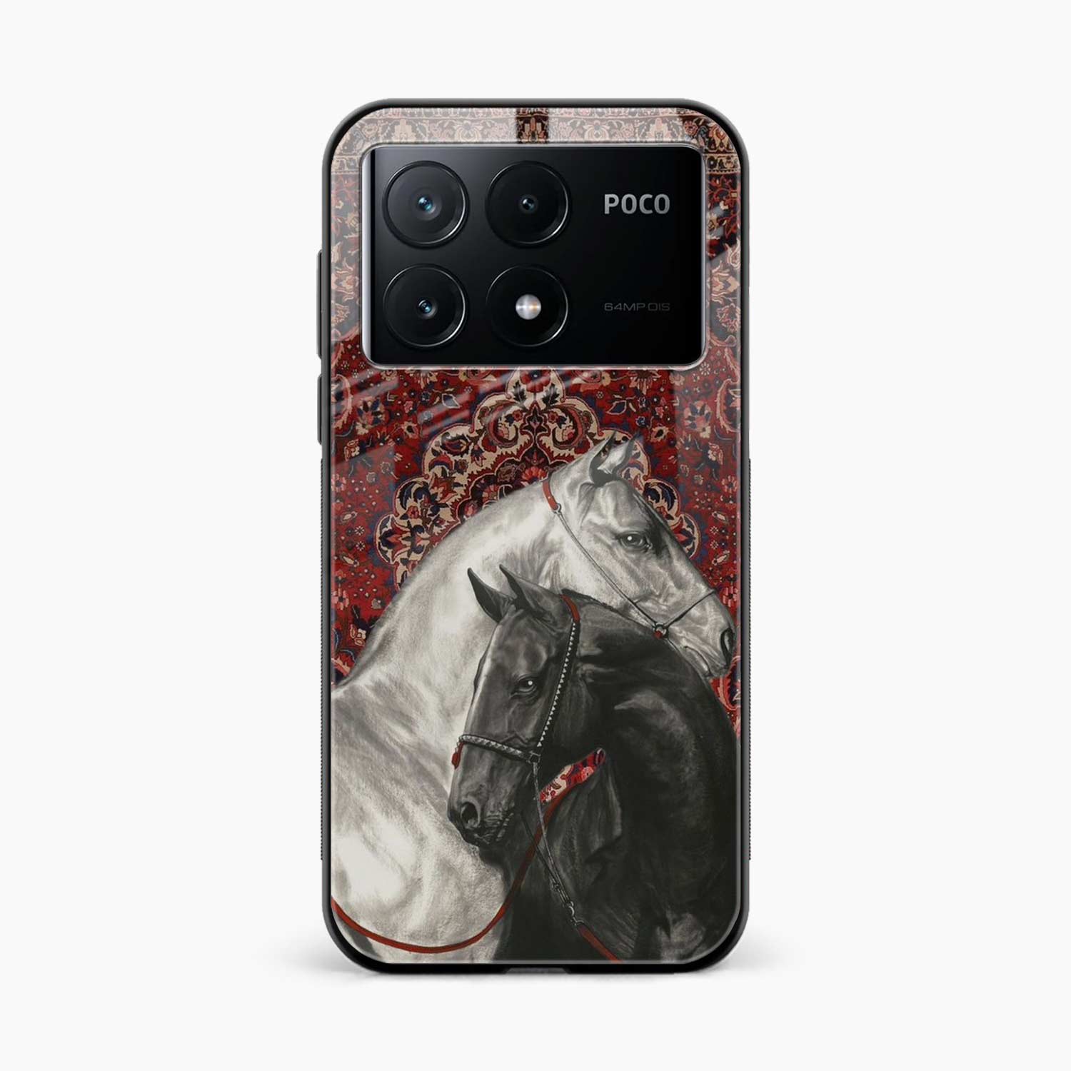 Black And White Horse Poco X6 Pro 5G Back Cover