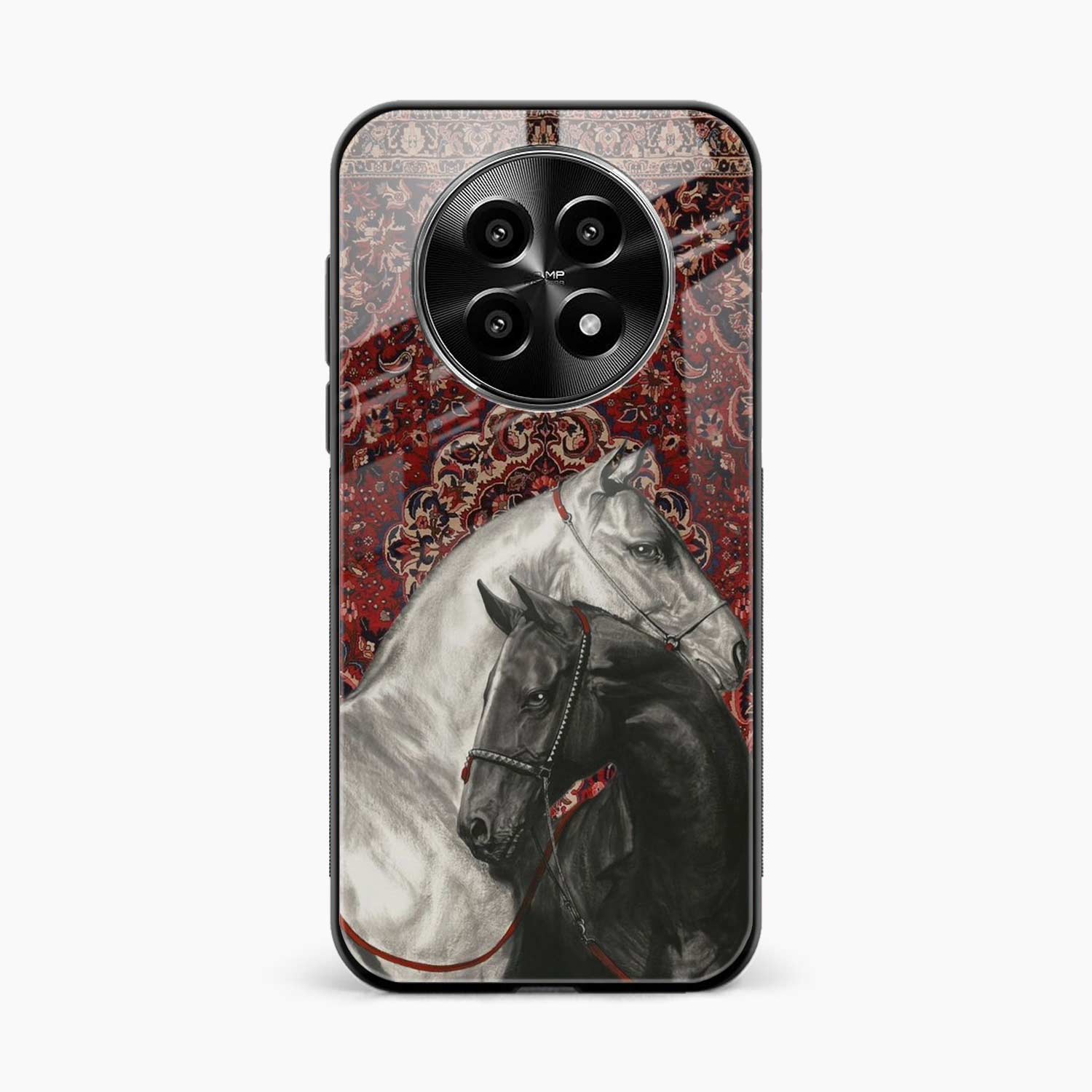 Black And White Horse Realme 13 Plus 5G Back Cover