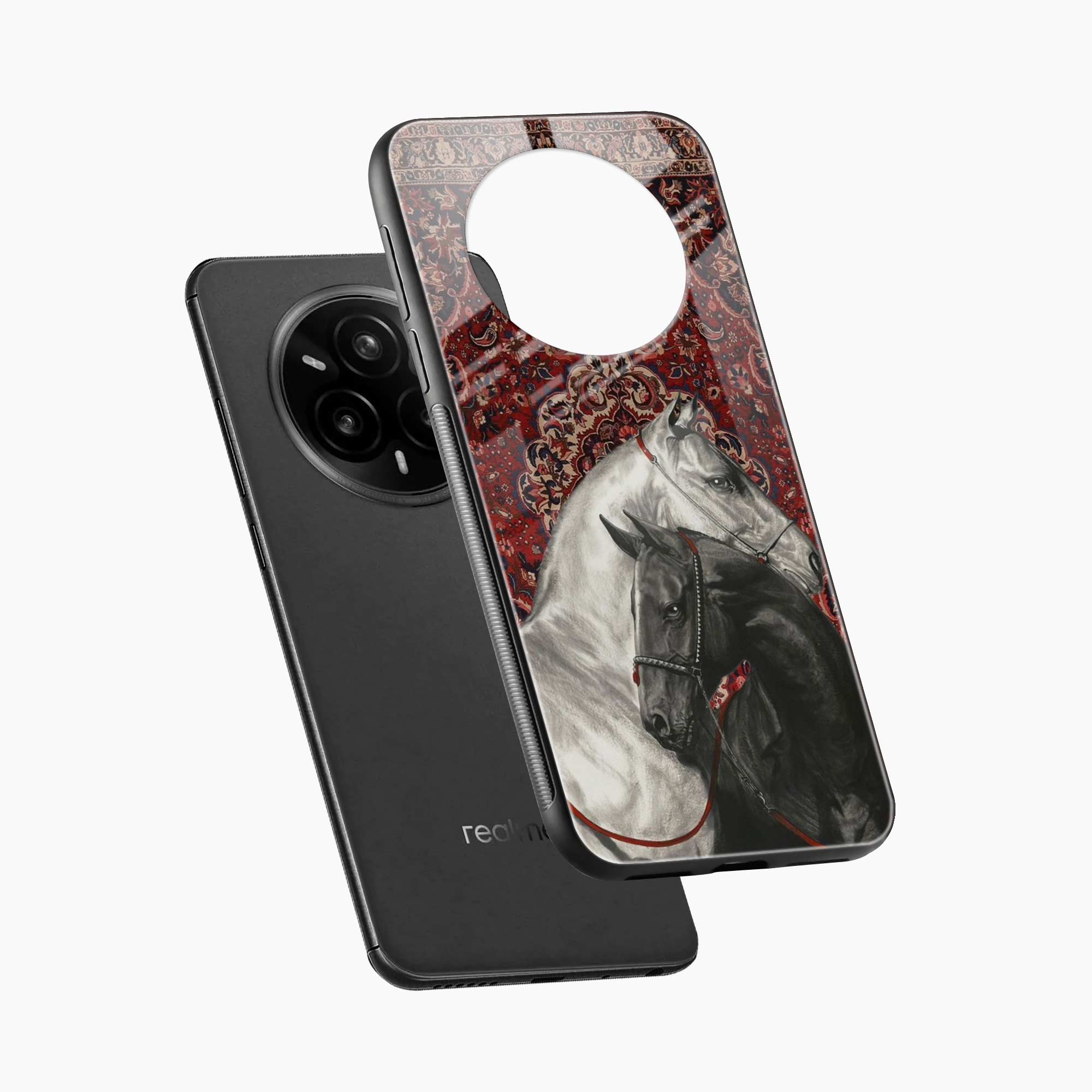 Black And White Horse Realme 14 Pro Plus 5G Back Cover