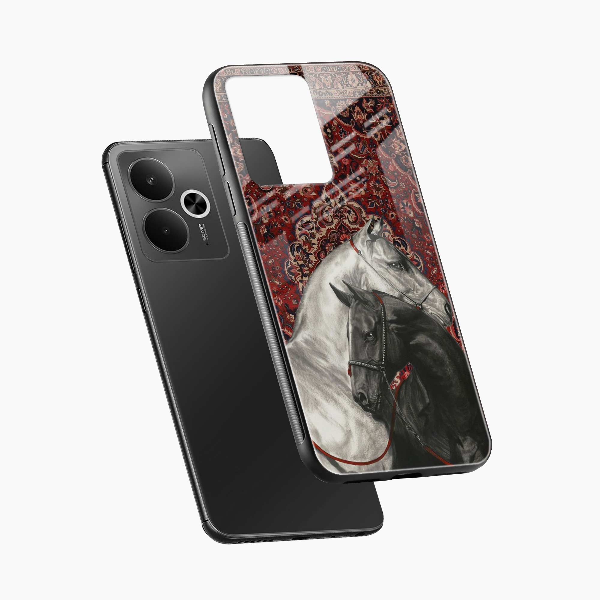 Black And White Horse Realme 14t 5G Back Cover