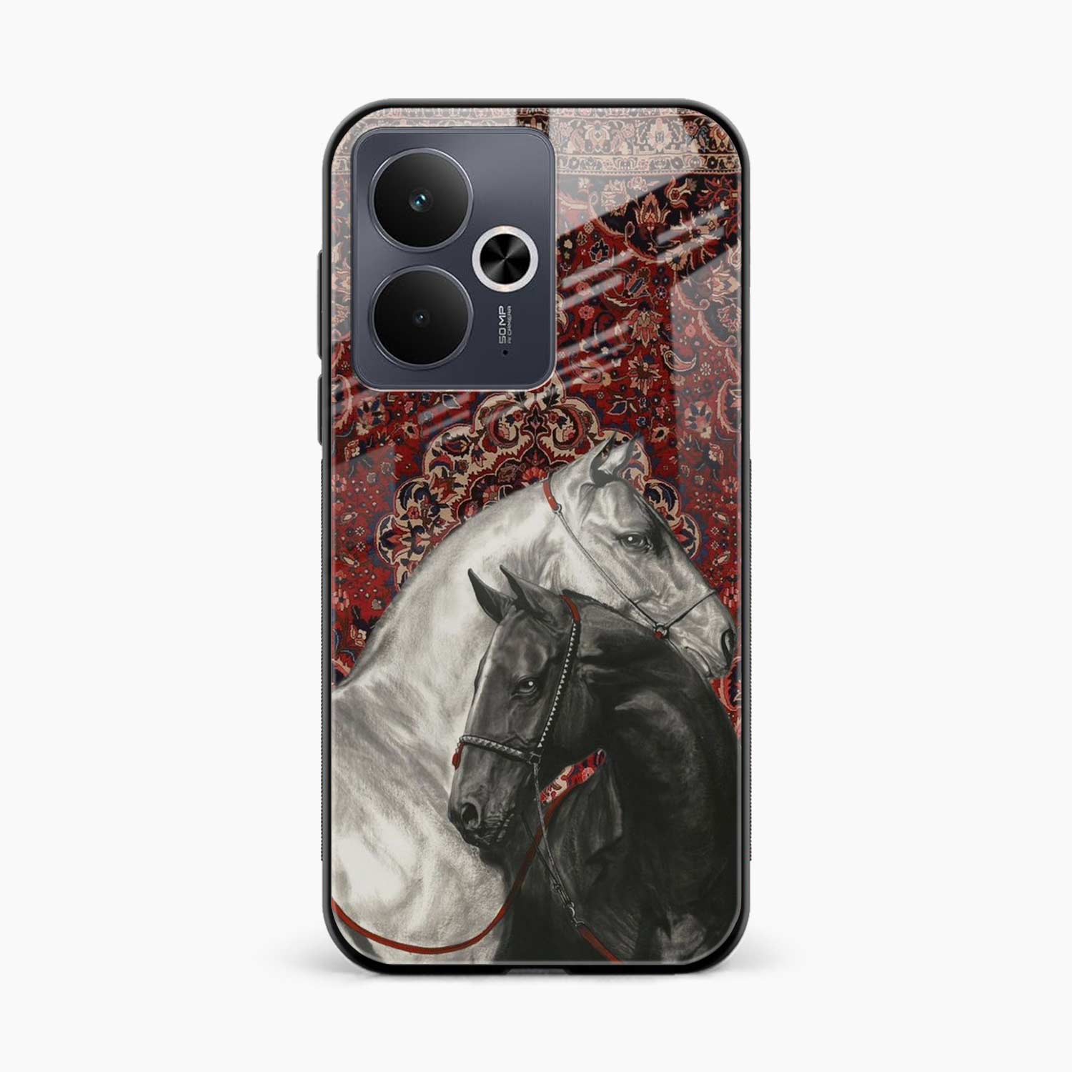Black And White Horse Realme 14t 5G Back Cover