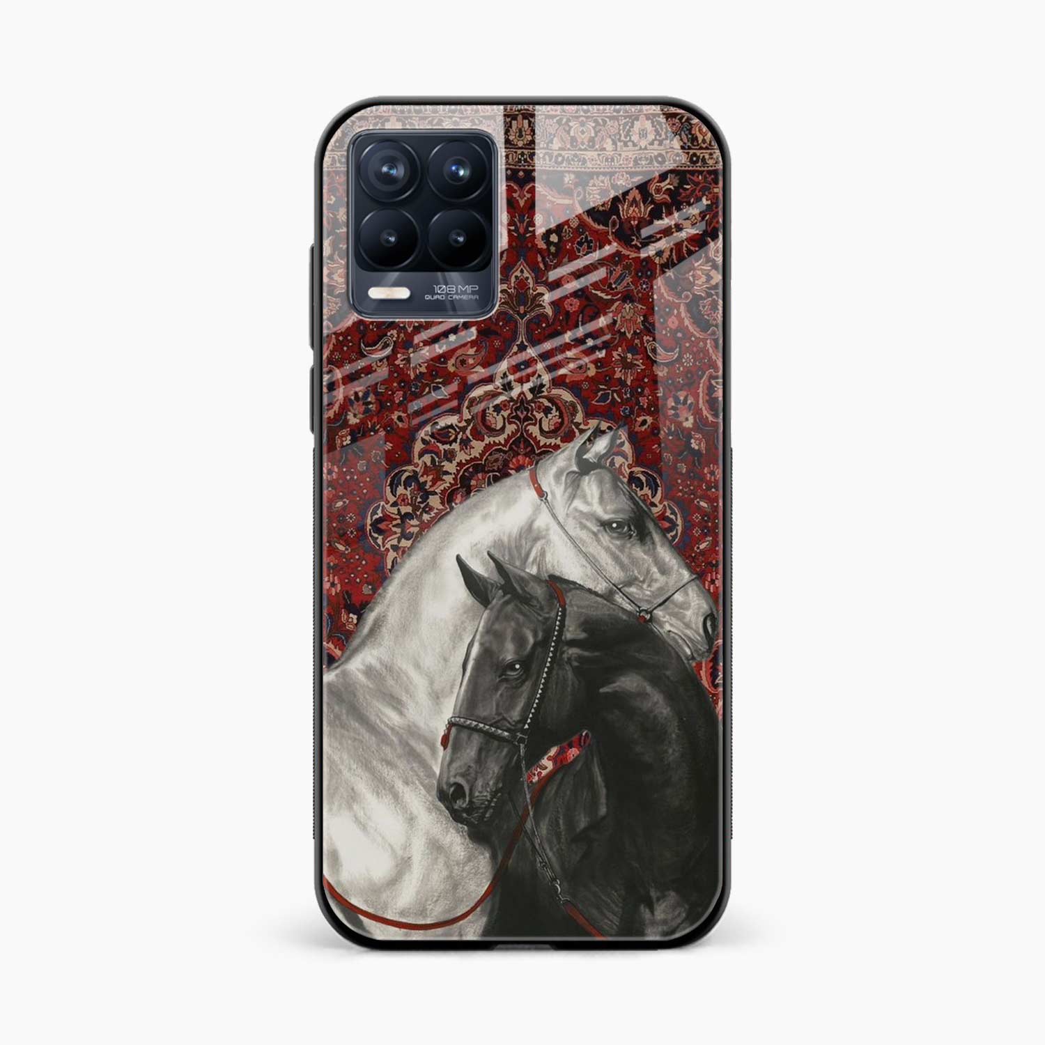 Black And White Horse Realme 8 4G Back Cover