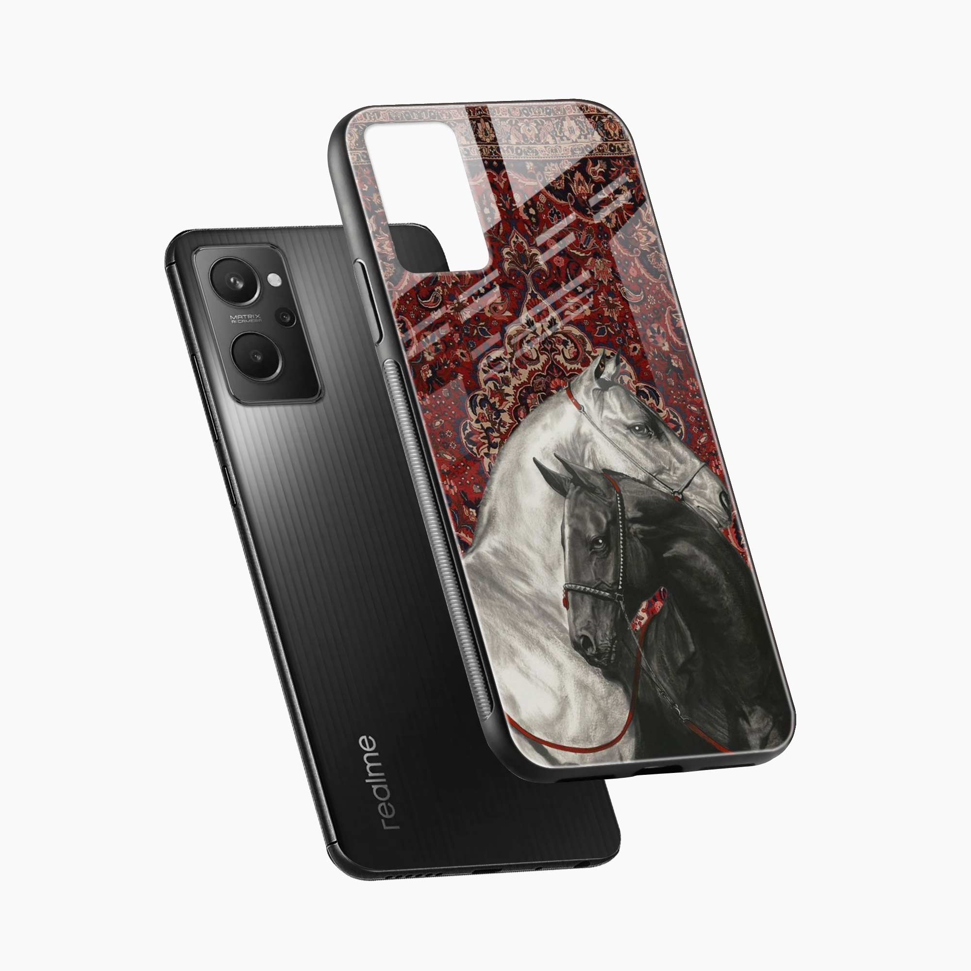 Black And White Horse Realme 9i 4G Back Cover